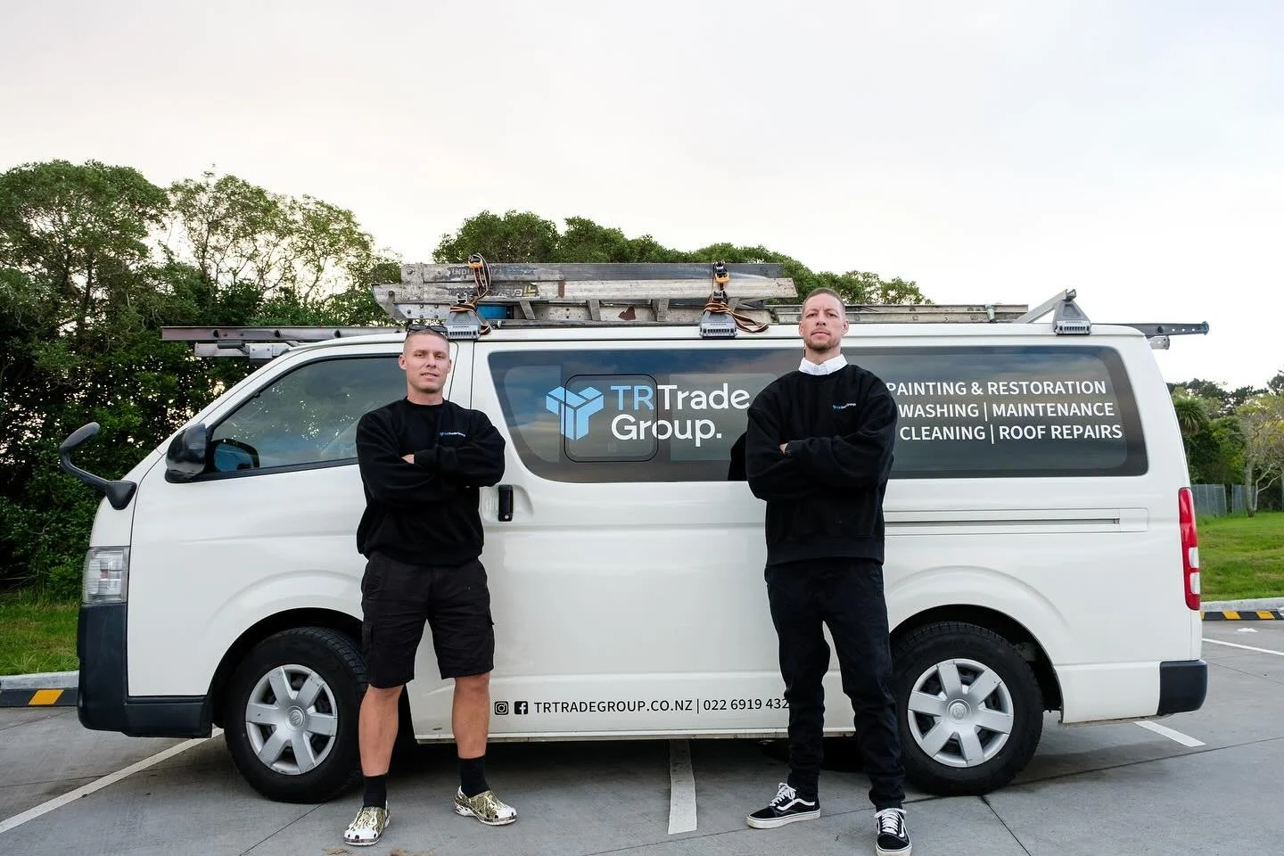 Two brothers, one mission - get the job done right every time. 🛠️

We&rsquo;re Tom and Toby, Auckland locals and founders of TR Trade Group. For over 10 years, we&rsquo;ve been hands-on with roof painting, house washing, roof restoration, and water 