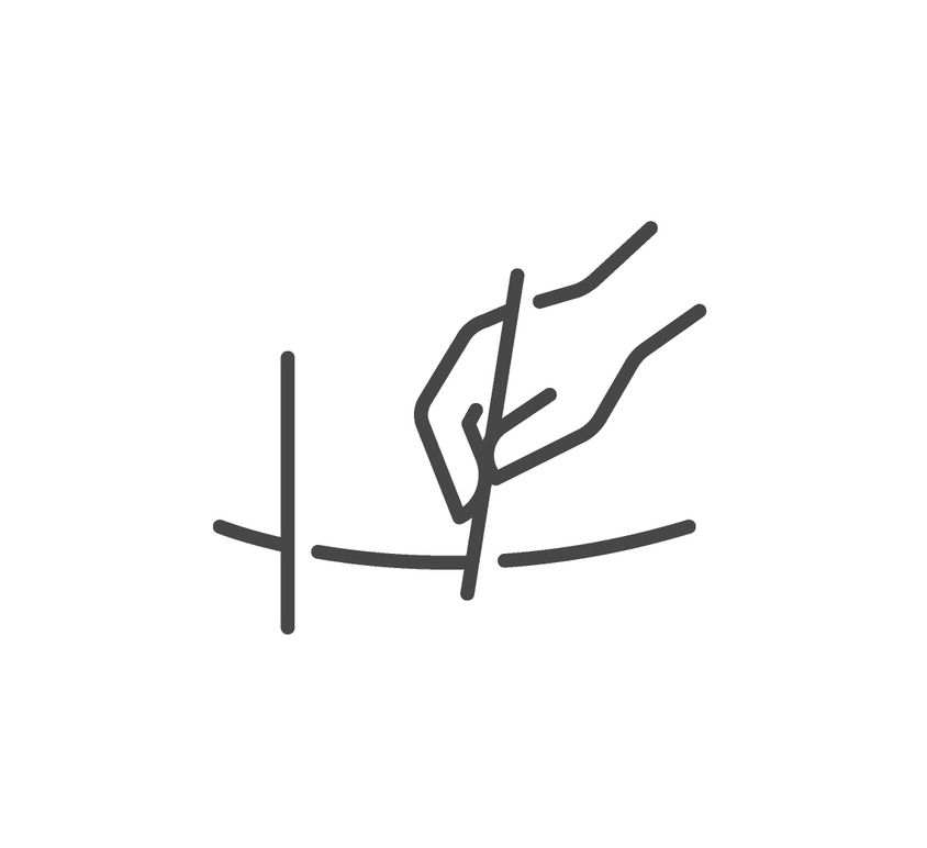 Illustration of hand holding acu needle icon image