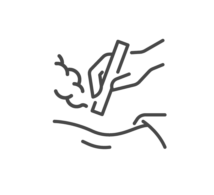 Illustration of burning moxa stick over body acu point image