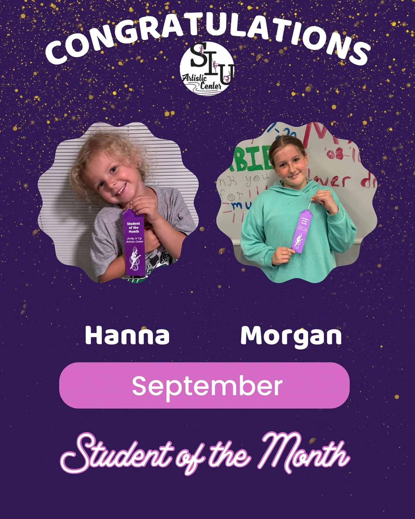 🌟 Congratulations to our September Students of the Month! 🌟
Join us in celebrating Hanna and Morgan for their incredible hard work, positive energy, and dedication both in and out of the studio! 💜

These two shine bright and truly embody what it m