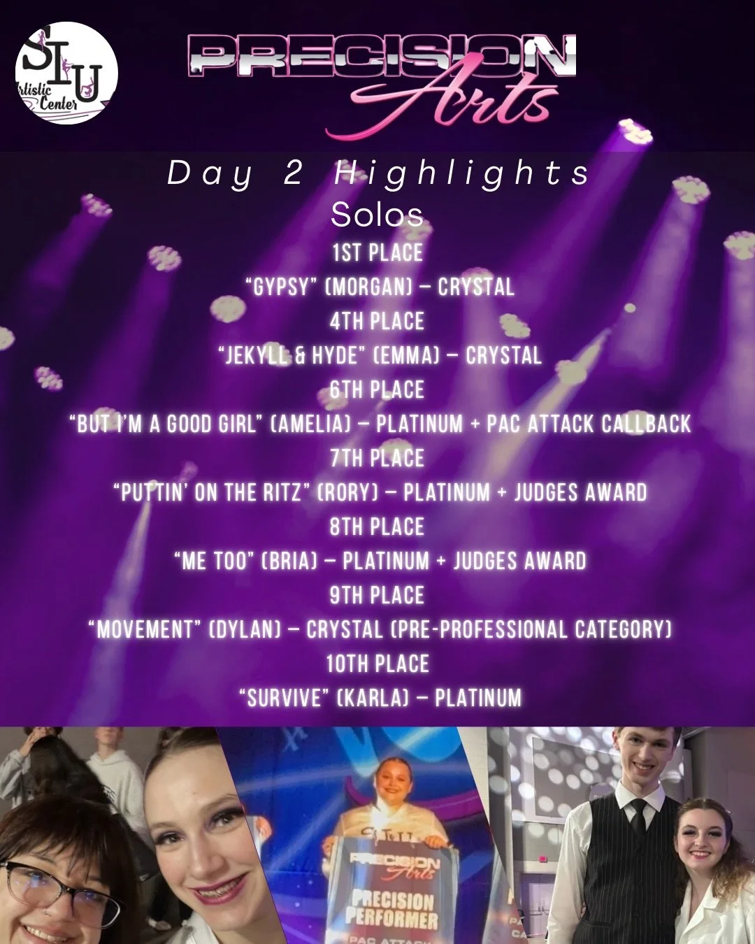 DAY 2 &bull; PRECISION ARTS DANCE COMPETITION

Another incredible day on stage 🔥
We are so proud of the continued growth, confidence, and performance quality our dancers brought today. This team continues to push, support each other, and rise to the