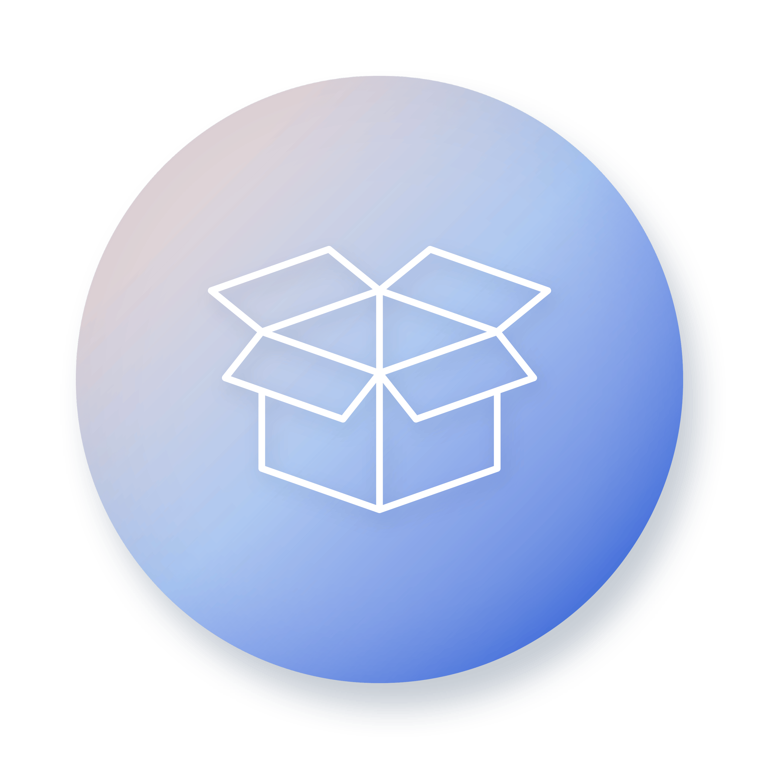 Blue and peach open box icon for What’s Inside, outlining the guidebook contents and planning checklist tools.