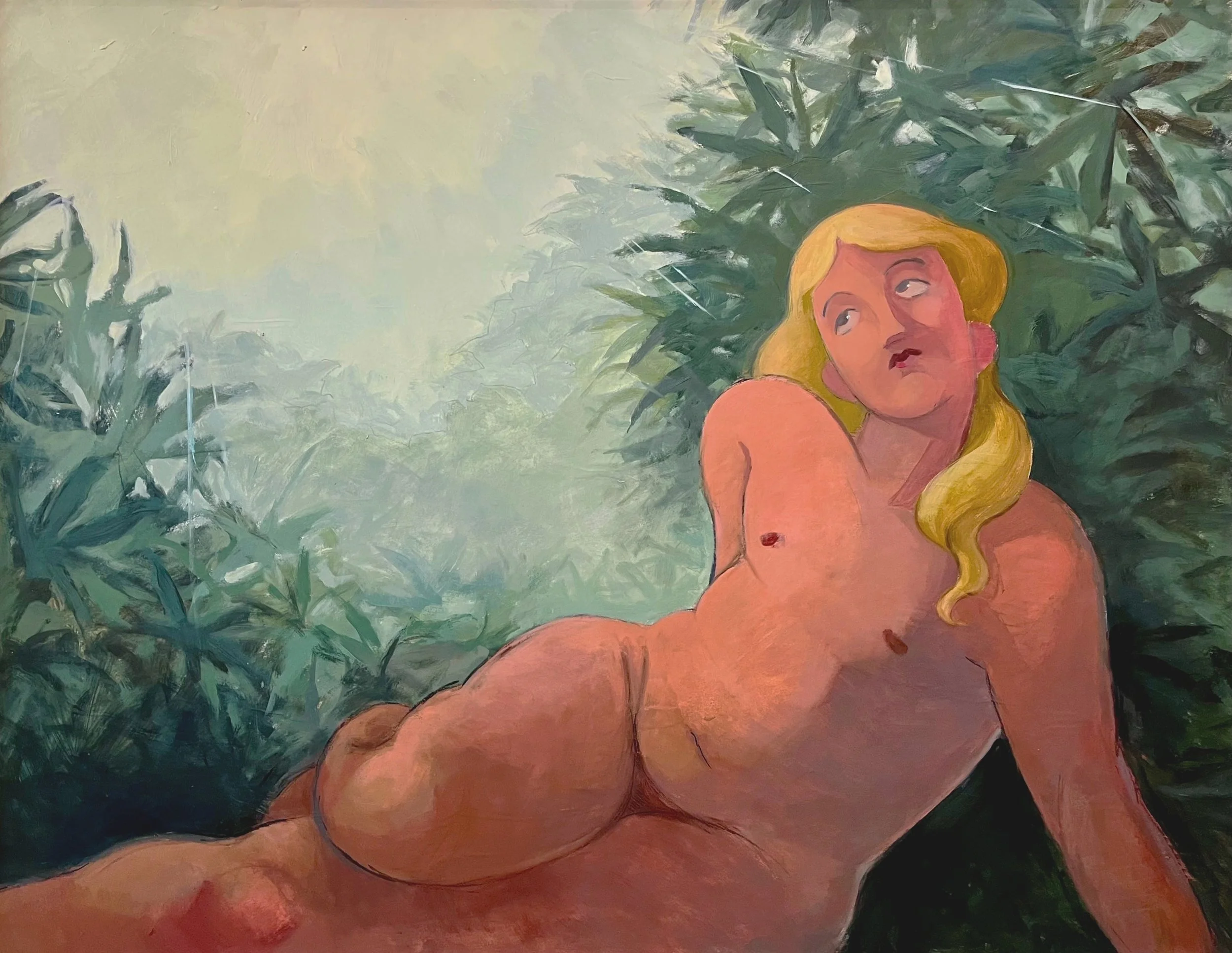 Garden of Paradise, oil and charcoal on paper, 42"x32"