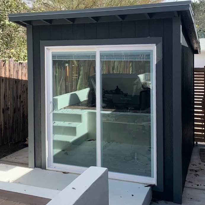A custom get-it-done office space! We can help you design a backyard studio shed that works for your needs and property.