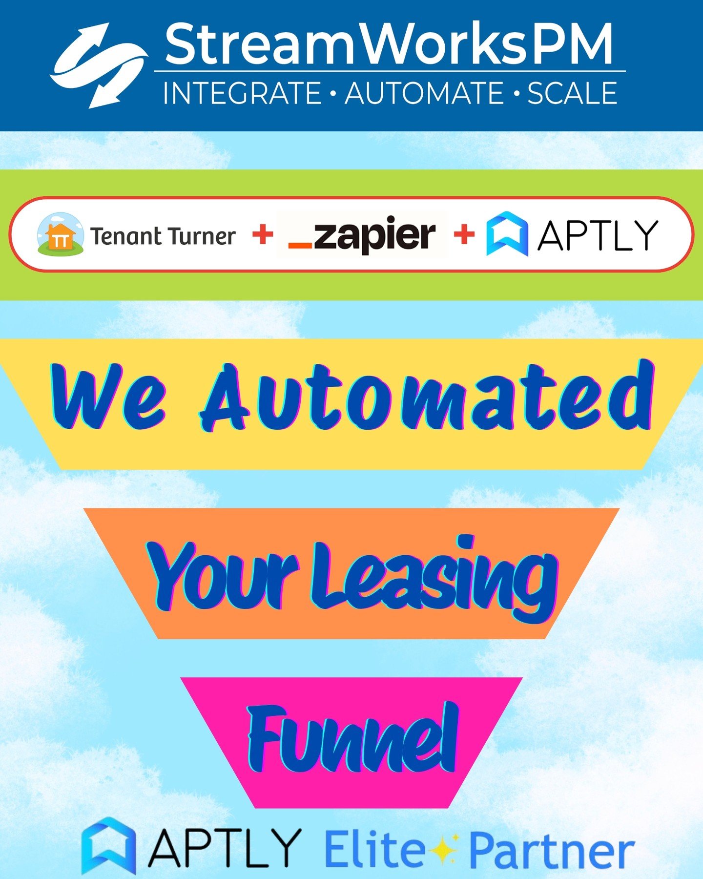 🏠 Using @TenantTurner?
Connect it to @getAptly for more engagement.
ㅤ
We already built the @zapier integrations &mdash; so you don&rsquo;t have to.
ㅤ
⚡️ More communication.
⚡️ Automated nurturing.
⚡️ Application follow-up that just happens.
ㅤ
👉 Sch