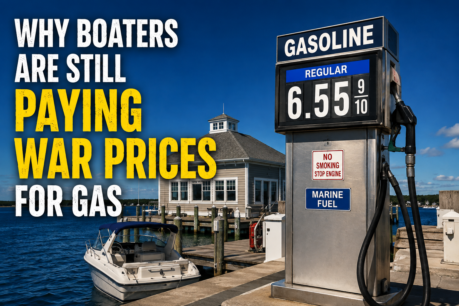 Marina fuel pricing lags and often ignores wholesale swings, because most docks have a single supplier and a captive seasonal customer base. Retail marina prices logged in late July were still elevated even after crude fell back near pre-war levels.