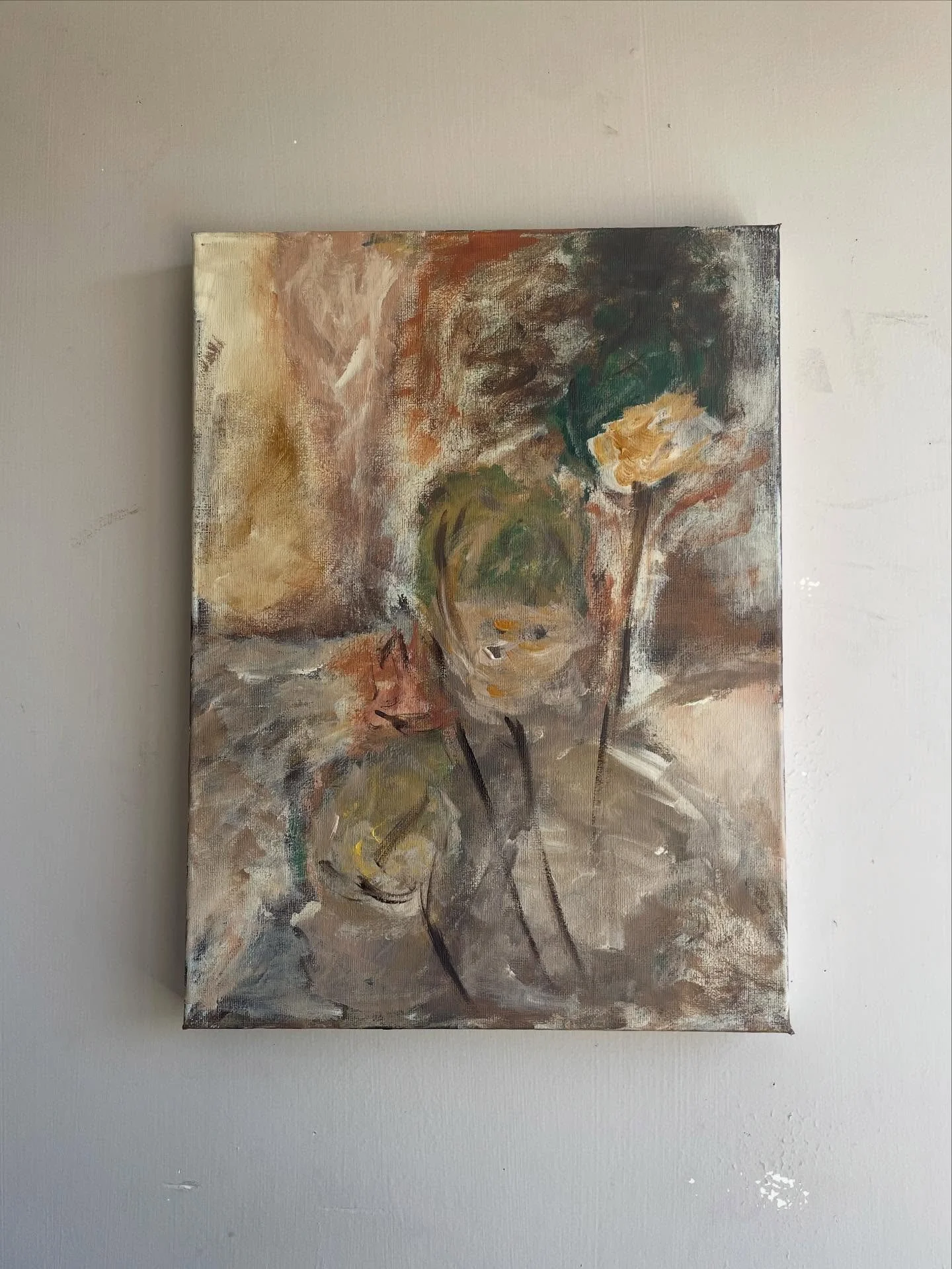 &lsquo;Wildflowers caught in the wind&rsquo; 

When I started my art hobby in my teens, I loved to pastel flowers and landscapes. This piece has been a lovely return back to the beginning. 

WIP Acrylic on cotton.