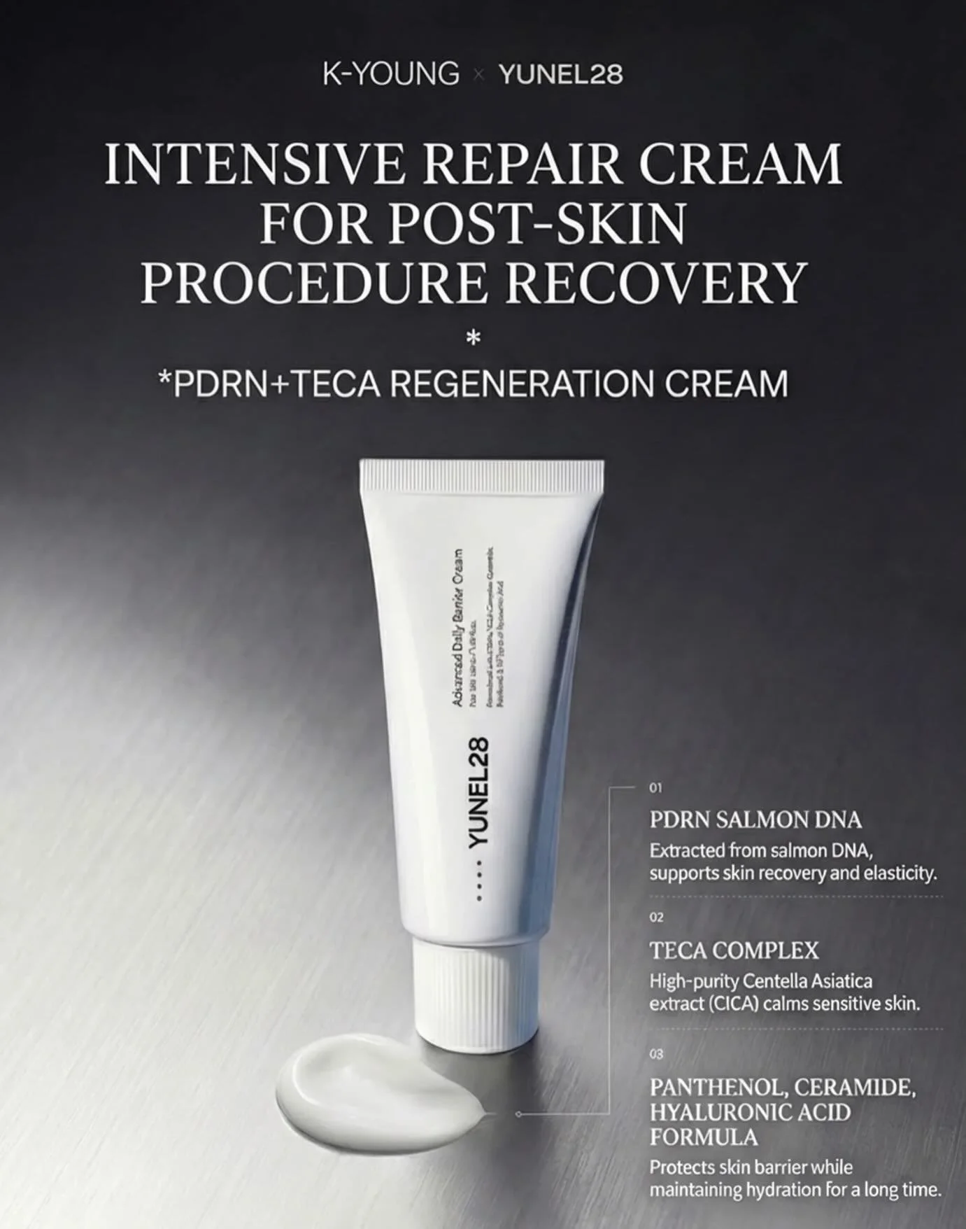 YUNEL28 Advanced Daily Barrier Cream is a high-performance barrier formula developed by dermatologists in Gangnam to care for compromised skin under daily environmental stress. Designed for moments of peak sensitivity, it helps restore comfort while 