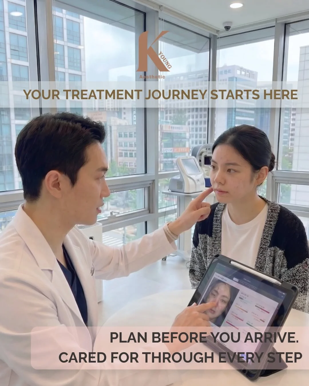 Planning a treatment in Seoul, but not sure where to start?

กำลังวางแผนทำหัตถการที่โซล แต่ยังไม่แน่ใจว่าจะเริ่มต้นอย่างไรดี?

K-YOUNG Aesthetics helps make the process clearer, more personal, and far less overwhelming &mdash; from pre-consultation a