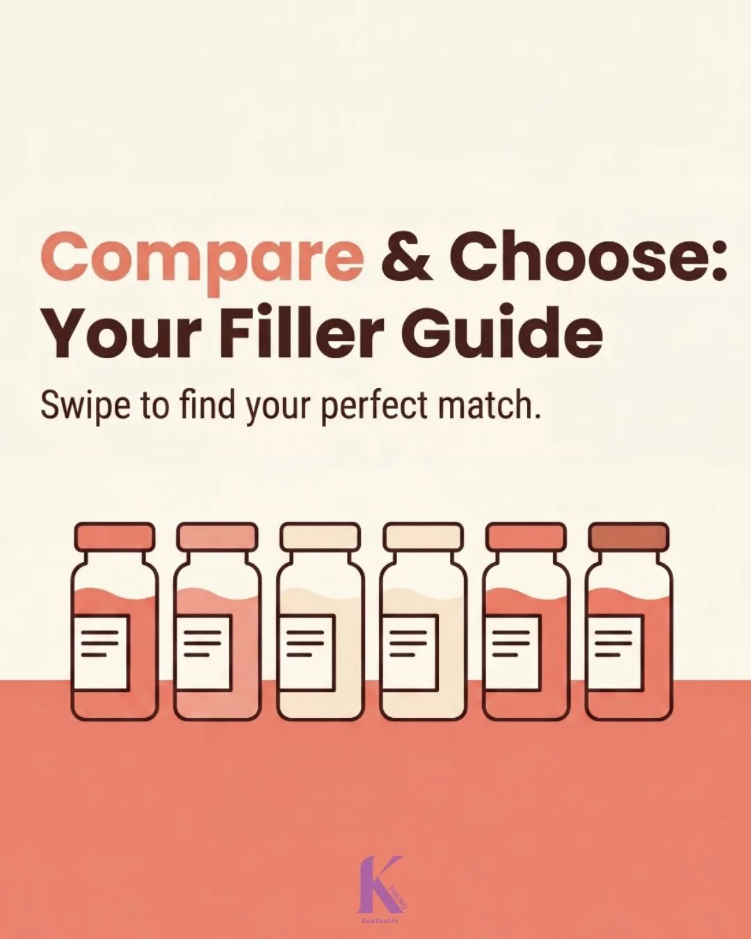 Which filler is right for you? Here&rsquo;s the full breakdown.

Not all fillers are the same. Different ingredients, different results, different durations. Choosing the wrong one = wasted money and time.

The right filler depends on your skin, your