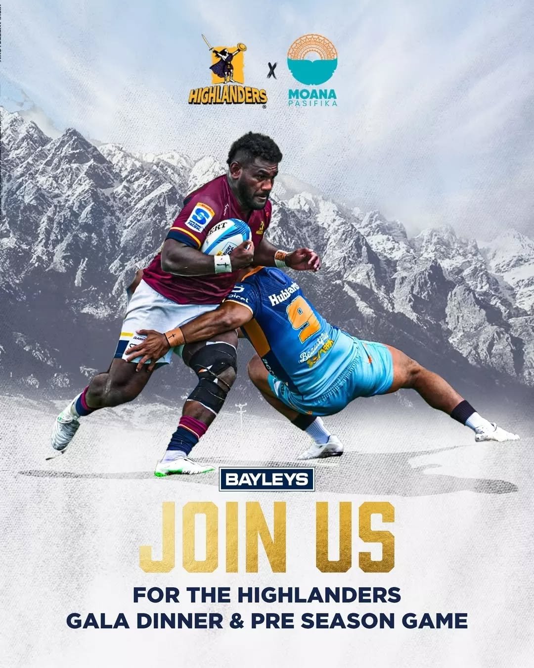 An evening not to be missed...

Pavilion Bar &amp; Kitchens is proud to host the Highlanders Gala Dinner in partnership with Bayleys and the Highlanders, ahead of their pre-season clash against Moana Pasifika.

Thursday 5 February 2026 | 6pm
Limited 