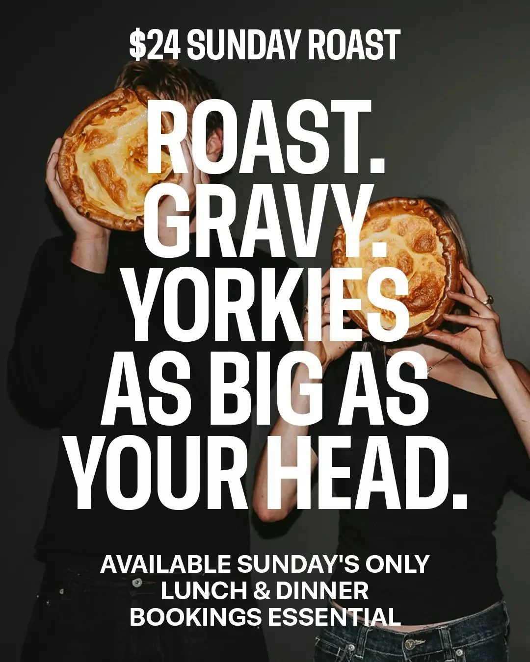 Sunday Roast is back on the table.

Yorkies, beef, potatoes, peas and proper gravy, all the good bits, exactly where they should be.

Simple. Comforting. Very worth leaving the house for.
Available this Sunday for lunch and dinner at Pavilion.
Bookin