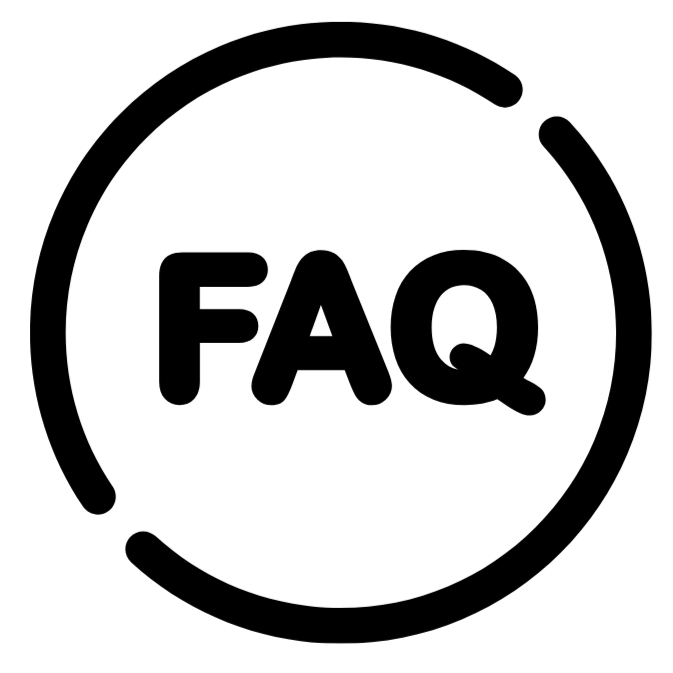 A graphic of circle with FAQ in the middle