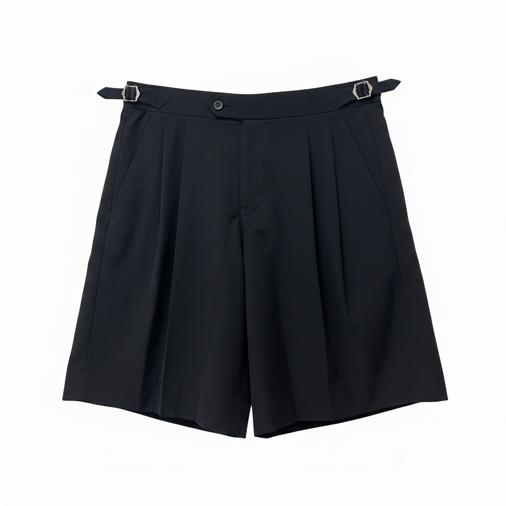 Solid blue black shorts.png