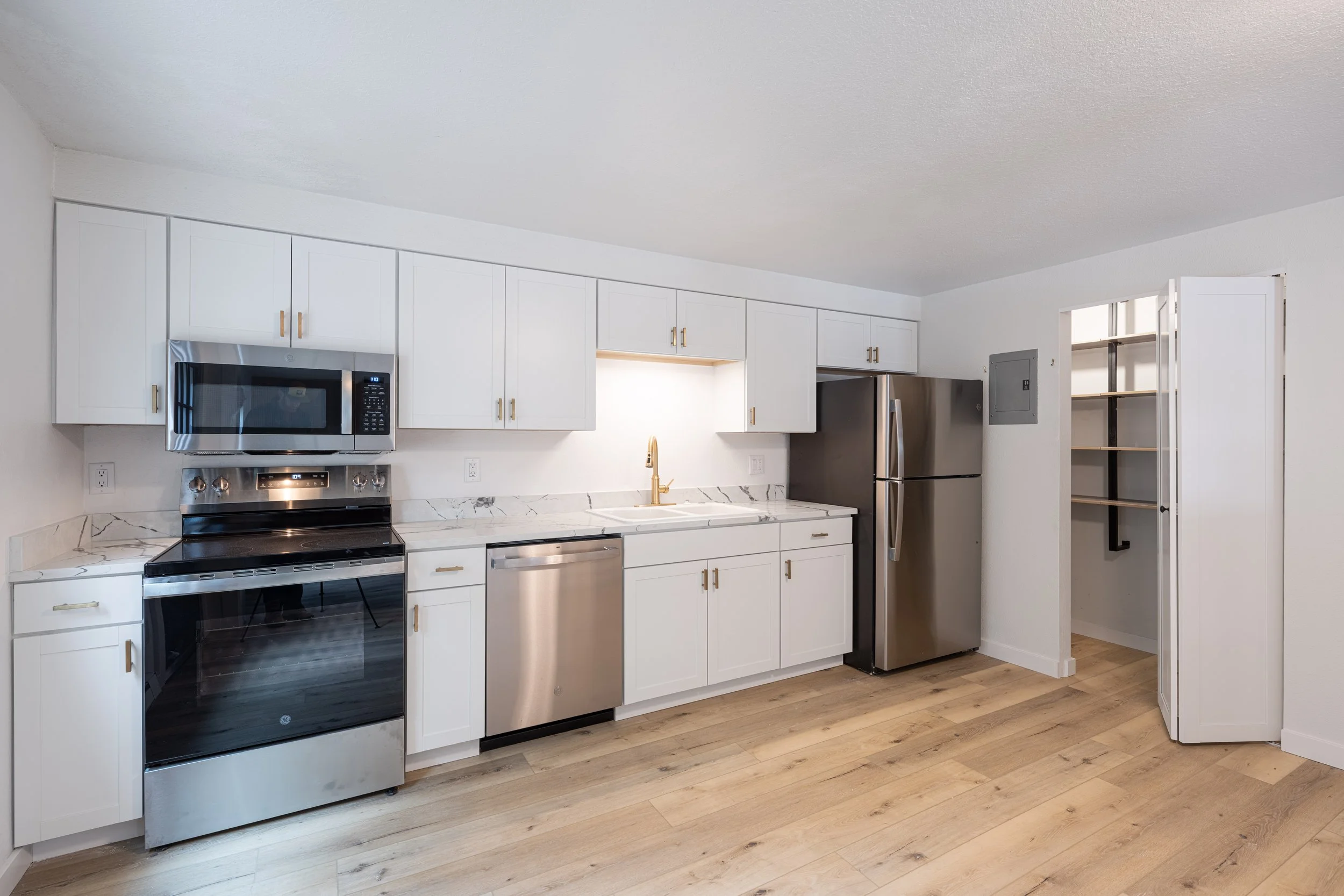 New Appliances + Cabinets + Countertops