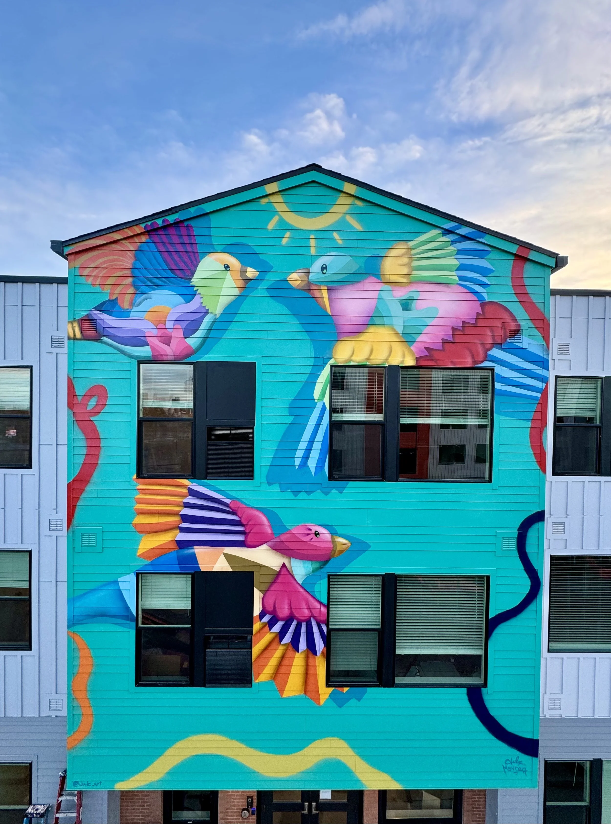 “Three Little Birds”
•Created for Warren Village Apartments
-1390 W Alameda Ave, Denver, CO 80223
•Curated by Ninedotarts 