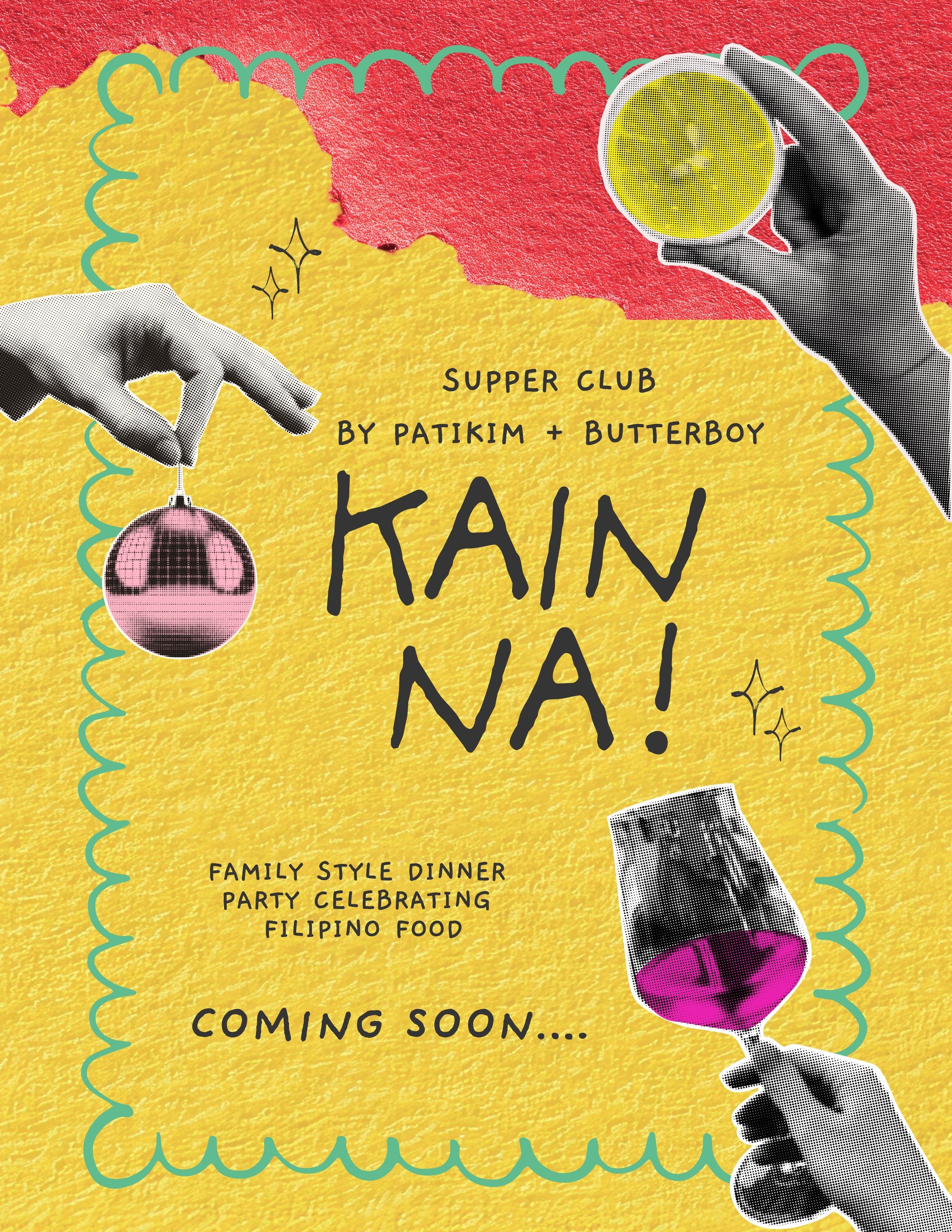 flyer with yellow background, some disco ball, champagne flute