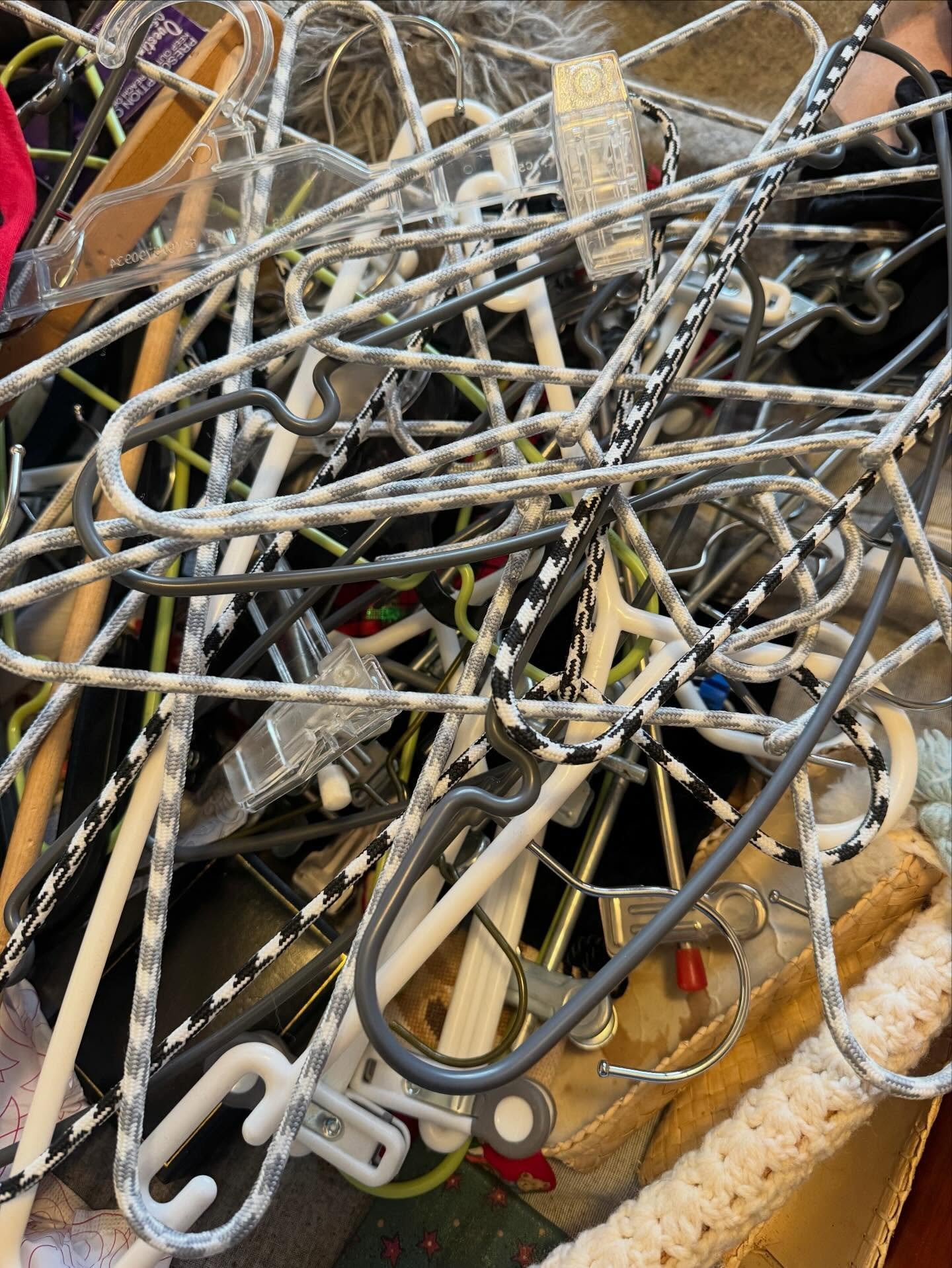 This has been my brain lately - tangled, messy, and full of memories. 
I&rsquo;ve just done my hardest wardrobe edit yet: my mum&rsquo;s, after she moved into care for dementia.
Grief looks different when the person you love is still here, but not qu