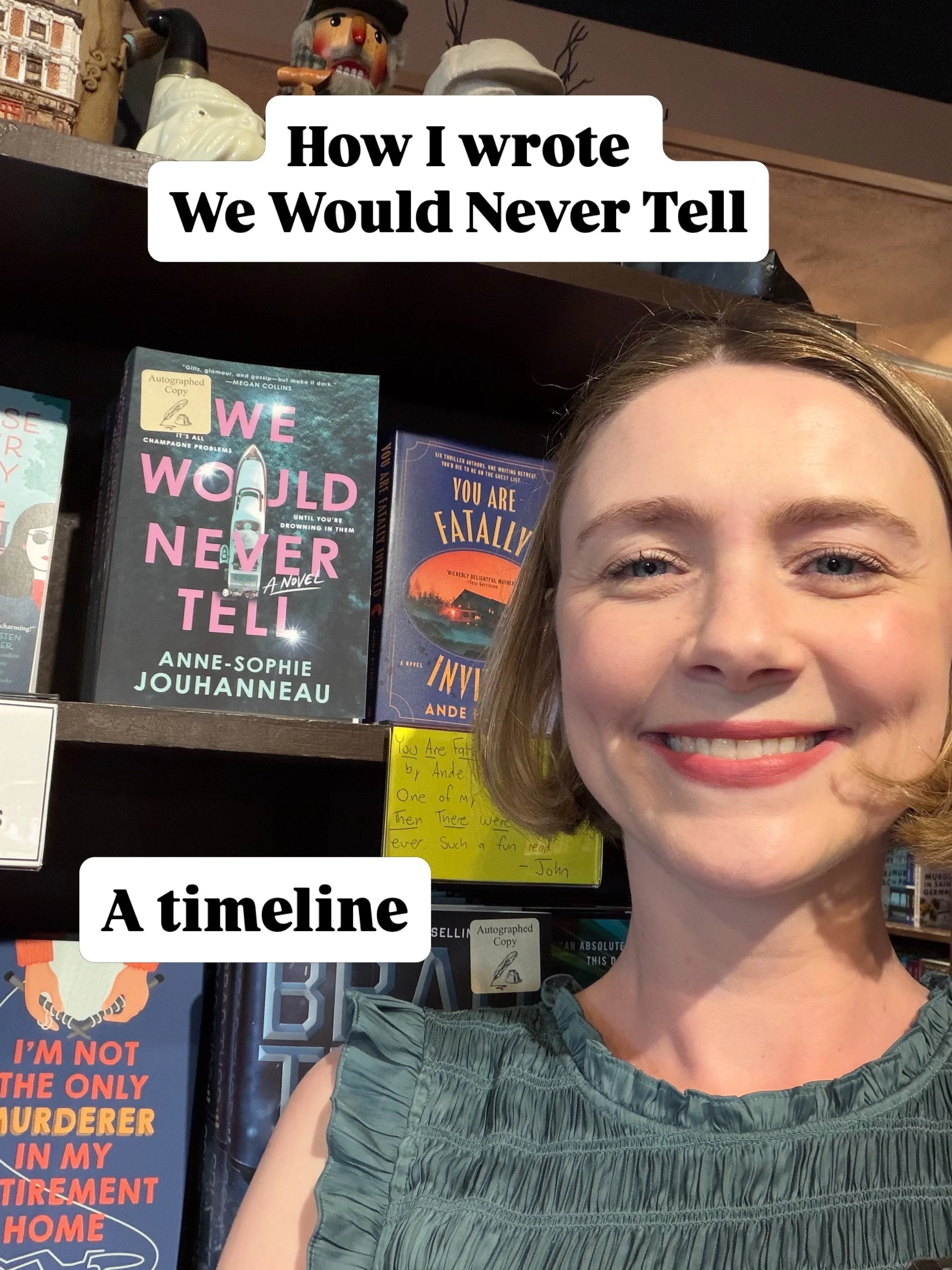 Take a peek behind the scenes of We Would Never Tell!

Not pictured: sleepless nights, lots of head banging against the wall, pondering how much I need to change the names of my real-life inspirations, and spending way too much time on Net-A-Porter i