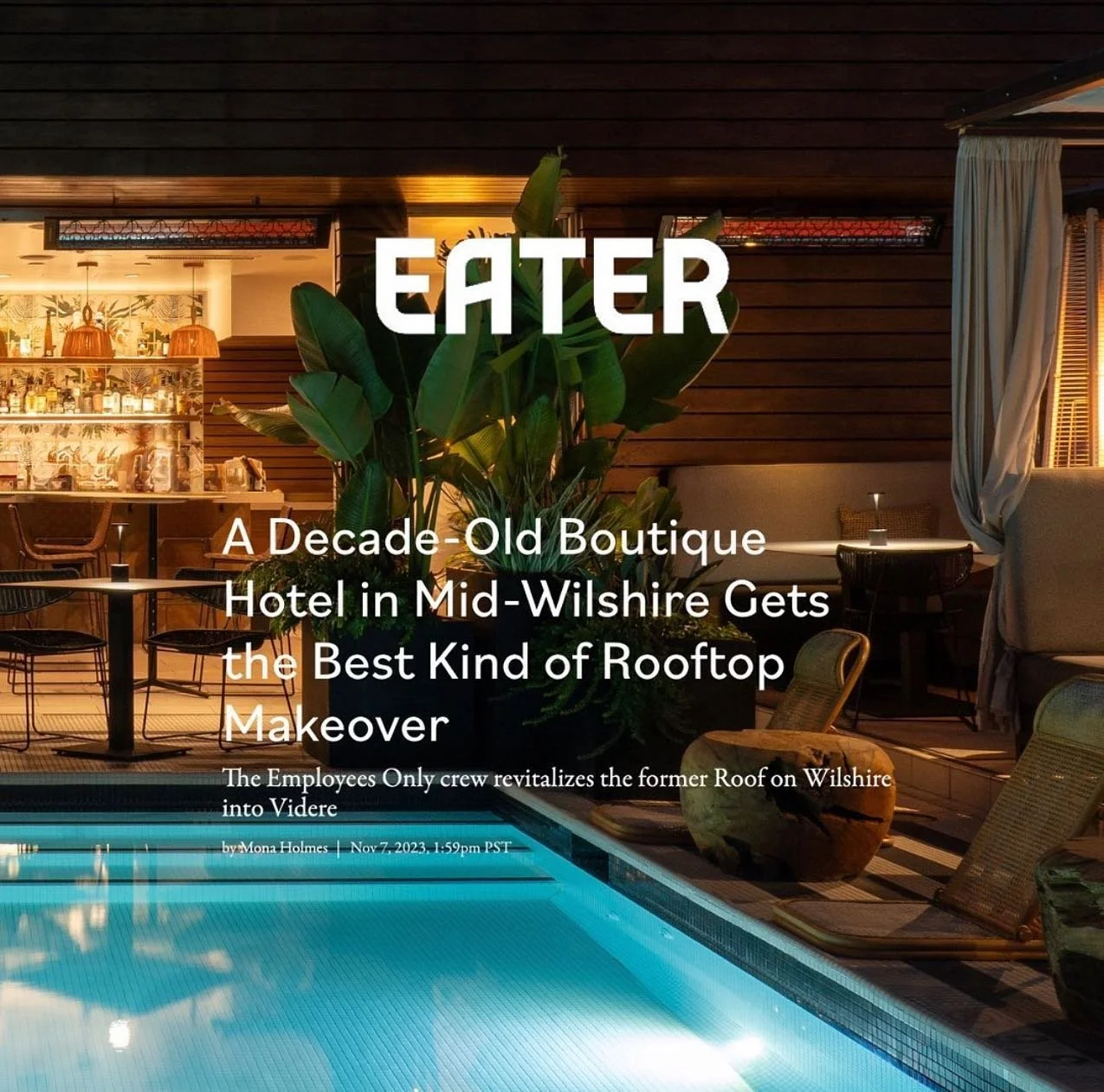LA&rsquo;s newest rooftop is here, hi @viderela ⚡️ thanks @eater_la for featuring our photos!

Photographer: @amacaphotography 
CD: @michelle.svoboda
Styling: @michelle.svoboda 

Full rebrand recap coming soon ✨

#branding #brandidentity #restaurantp