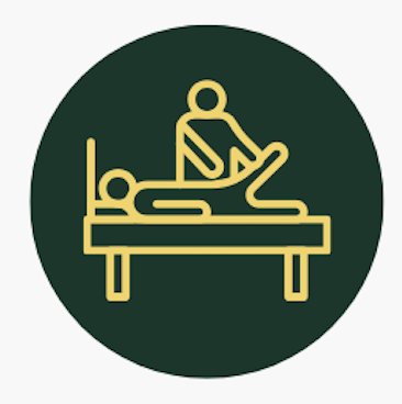 Person with supportive hand icon representing return-to-fitness coaching.