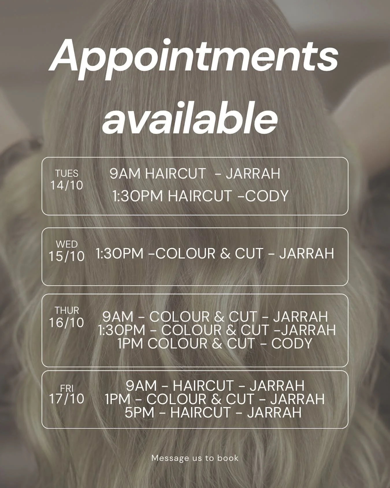 School holidays are over!!! Anyone else excited! 🤣 need some down time or self care now the kids are back at school?? We have some spots available this week! Jump online or message us to book! 🤩