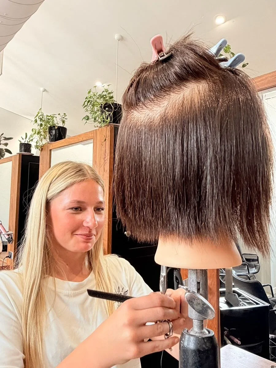 Clearly both really bad being on the other side of the camera too…. How many funny faces can we pull @jarrah_nofilterhair.makeup 😜 but it was another great day up skilling our cutting with DCI Education
