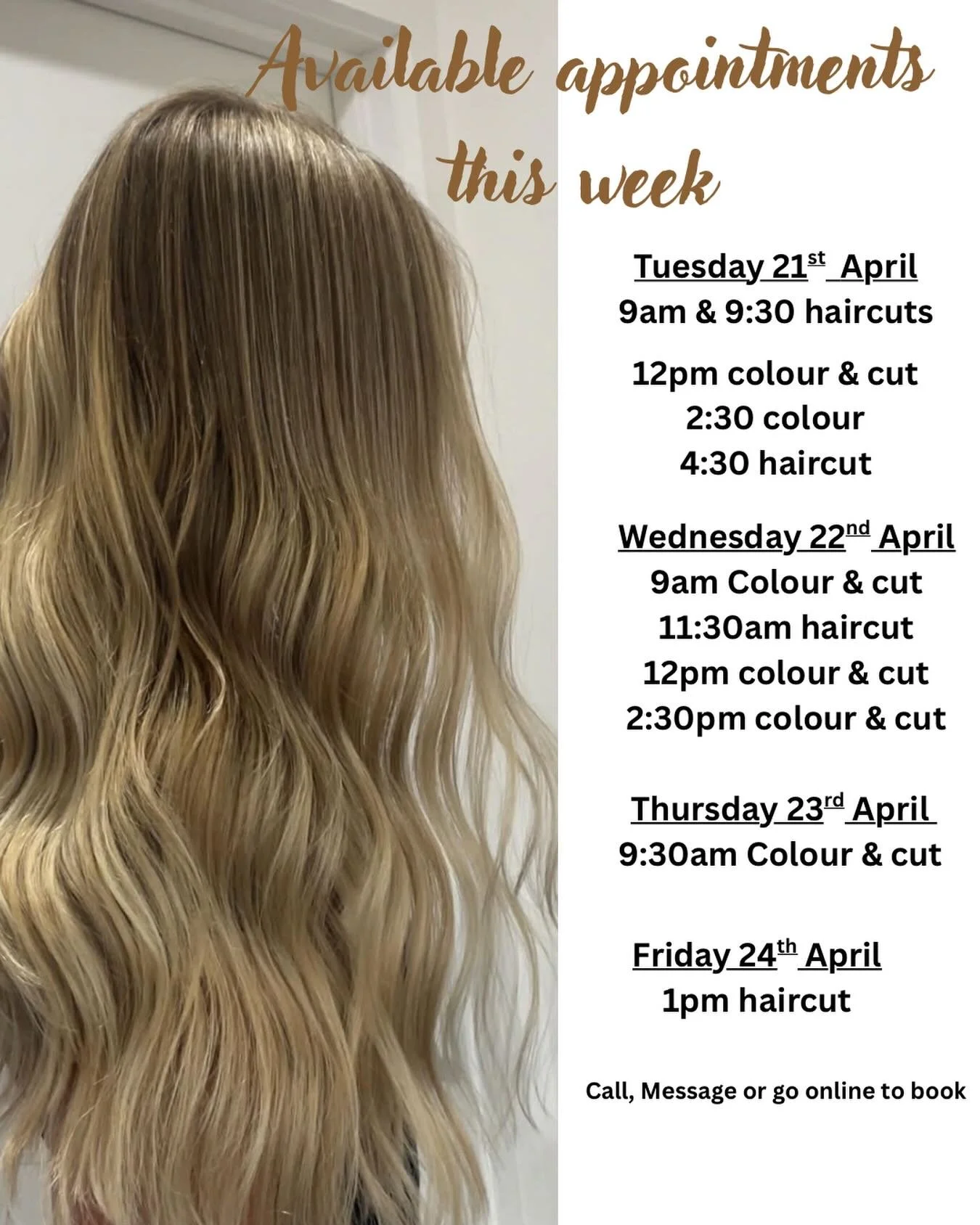 School&rsquo;s back this week 🙌 which means a little more routine (and maybe a moment for you too 🤍)

I&rsquo;ve got a few appointments available before the week fills up &mdash; perfect time for a refresh, tidy up or full transformation ✨  Call, m