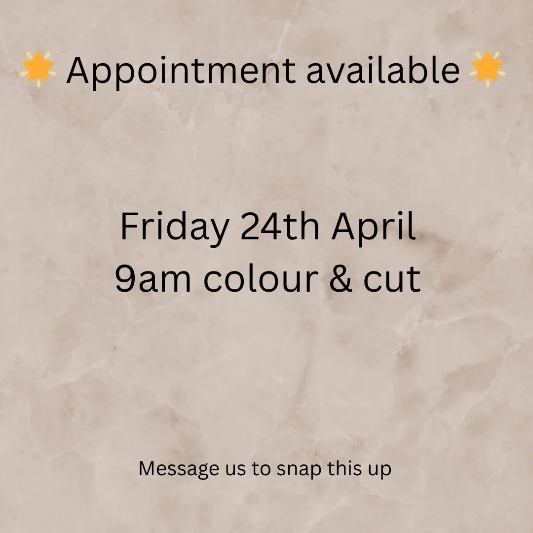 Last minute Friday availability has just popped up. If you want a refresh before this long weekend!