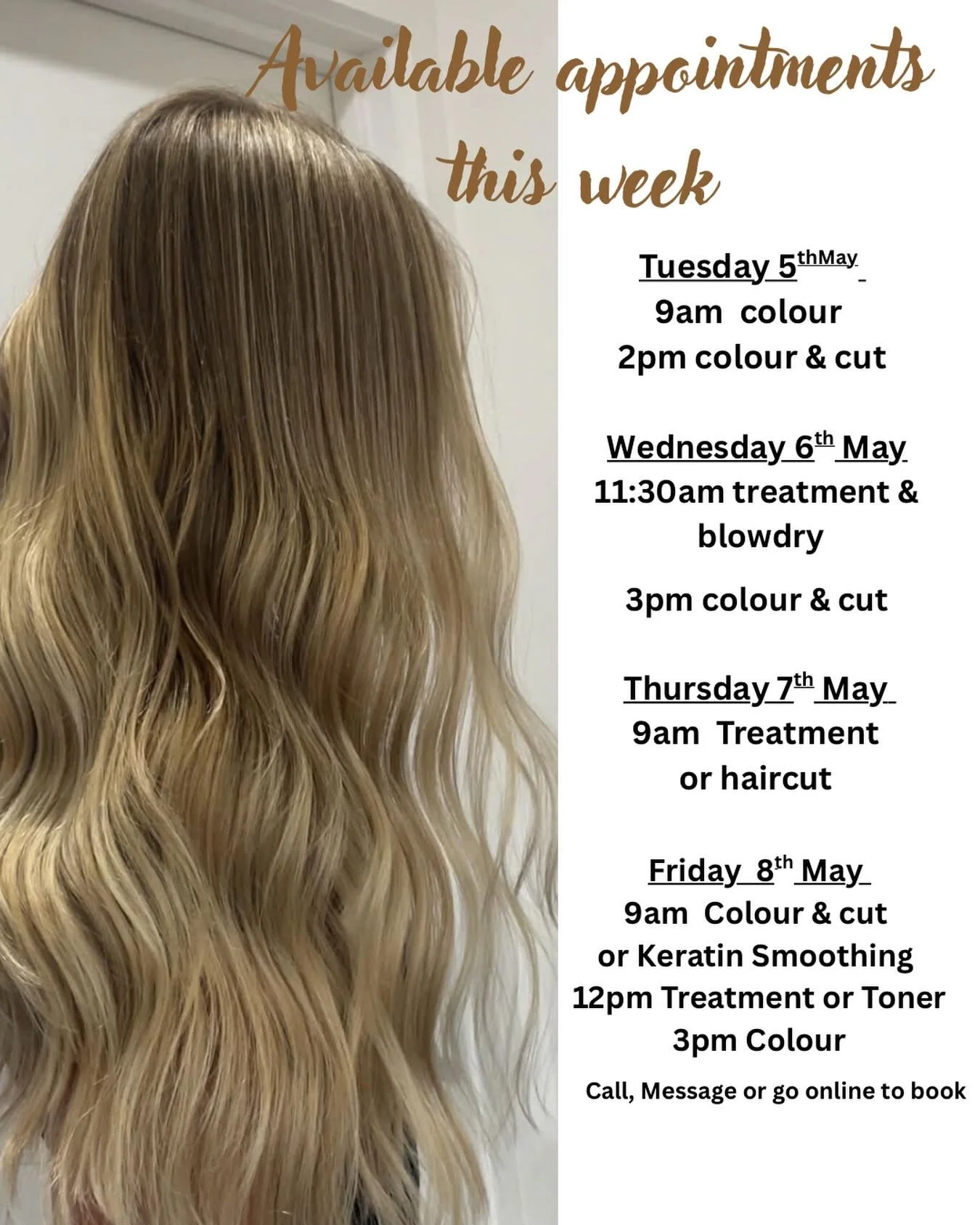 This weeks availability 🤩🤩
