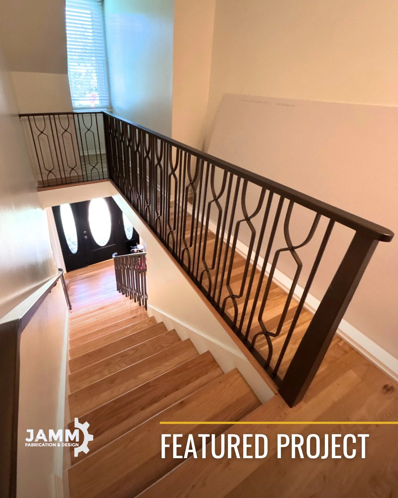 FEATURED PROJECT ⚙ This custom upstairs railing was designed and fabricated to elevate this already beautiful home while still delivering strength and safety. Got a residential project you've been dreaming about but not sure where to start? Reach out