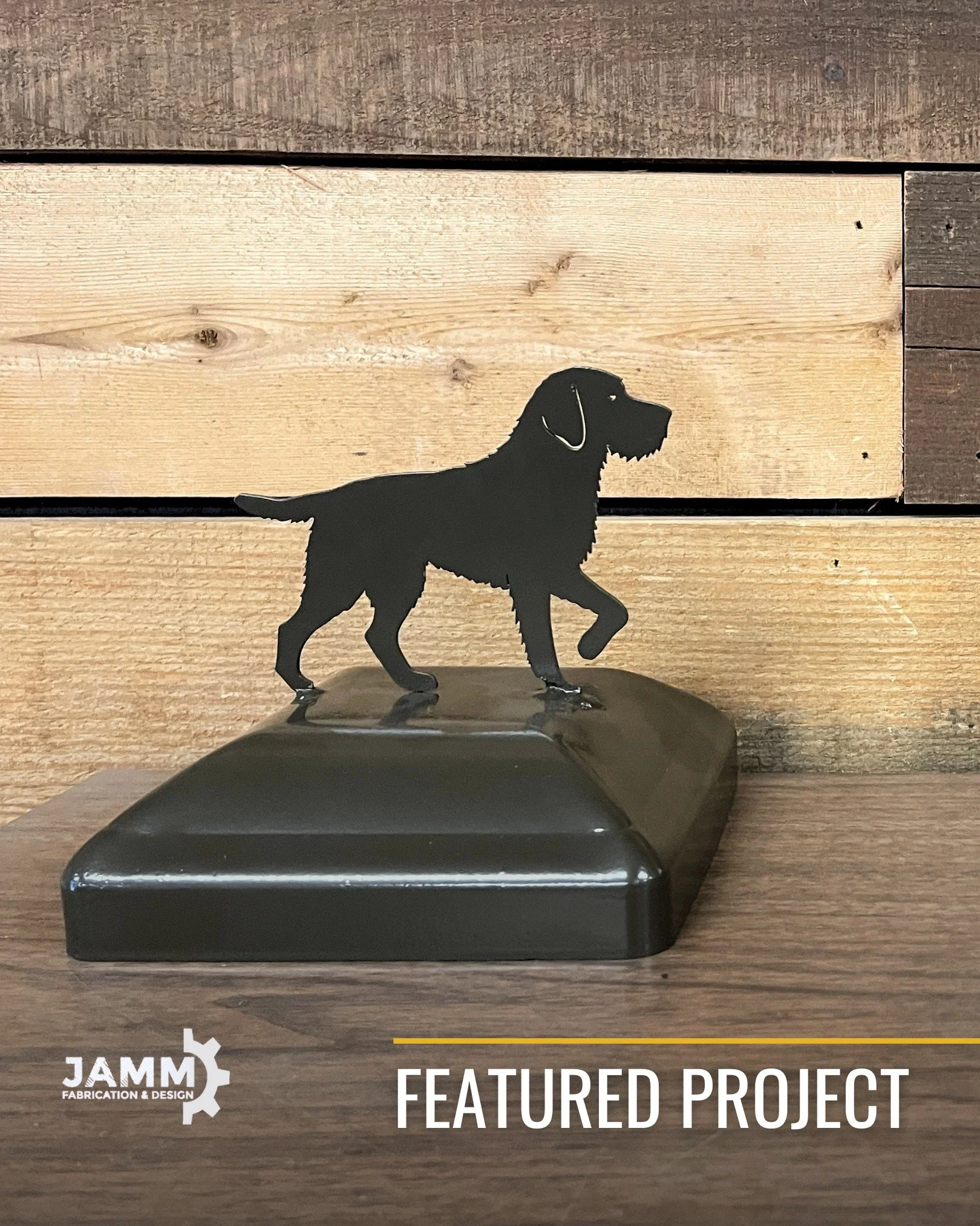 FEATURED PROJECT 🐾  We built these custom gate post toppers for a hunter with a little personality and a lot of clean detail work. Projects like these are always fun to bring to life! 

If you've got a custom idea in mind, our team is ready to make 