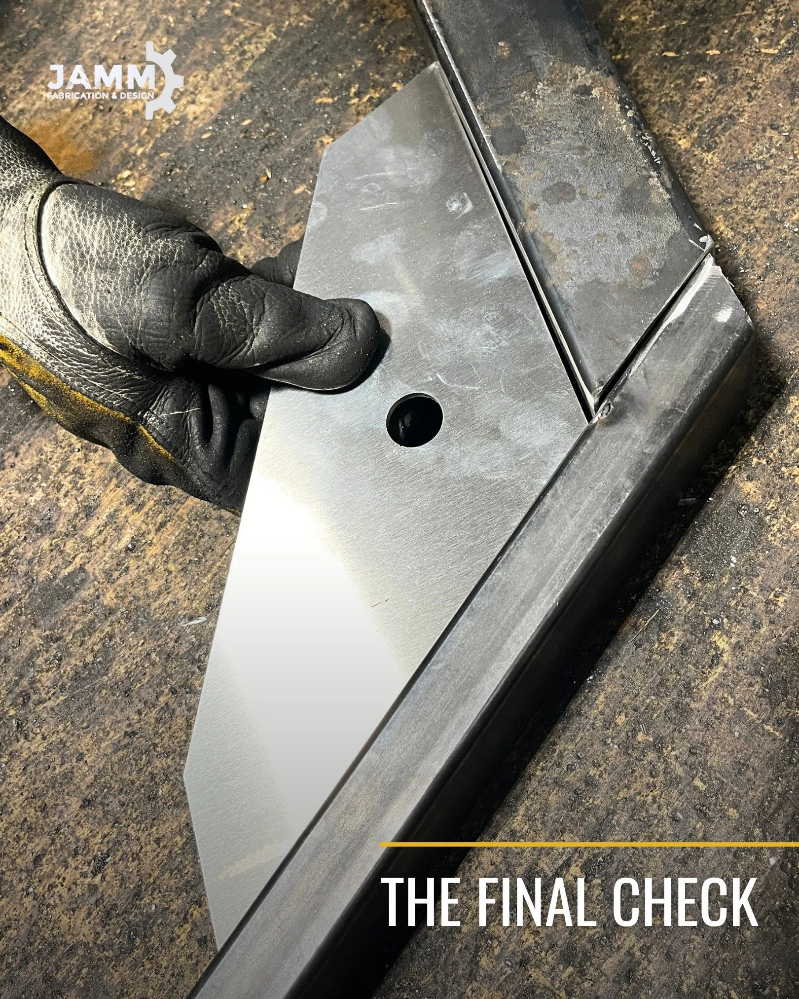 One last detail check before this part heads out the door. Because if a project isn't made to spec while it's still in the shop, it isn't going to work out in the real world. That's the JAMM difference.