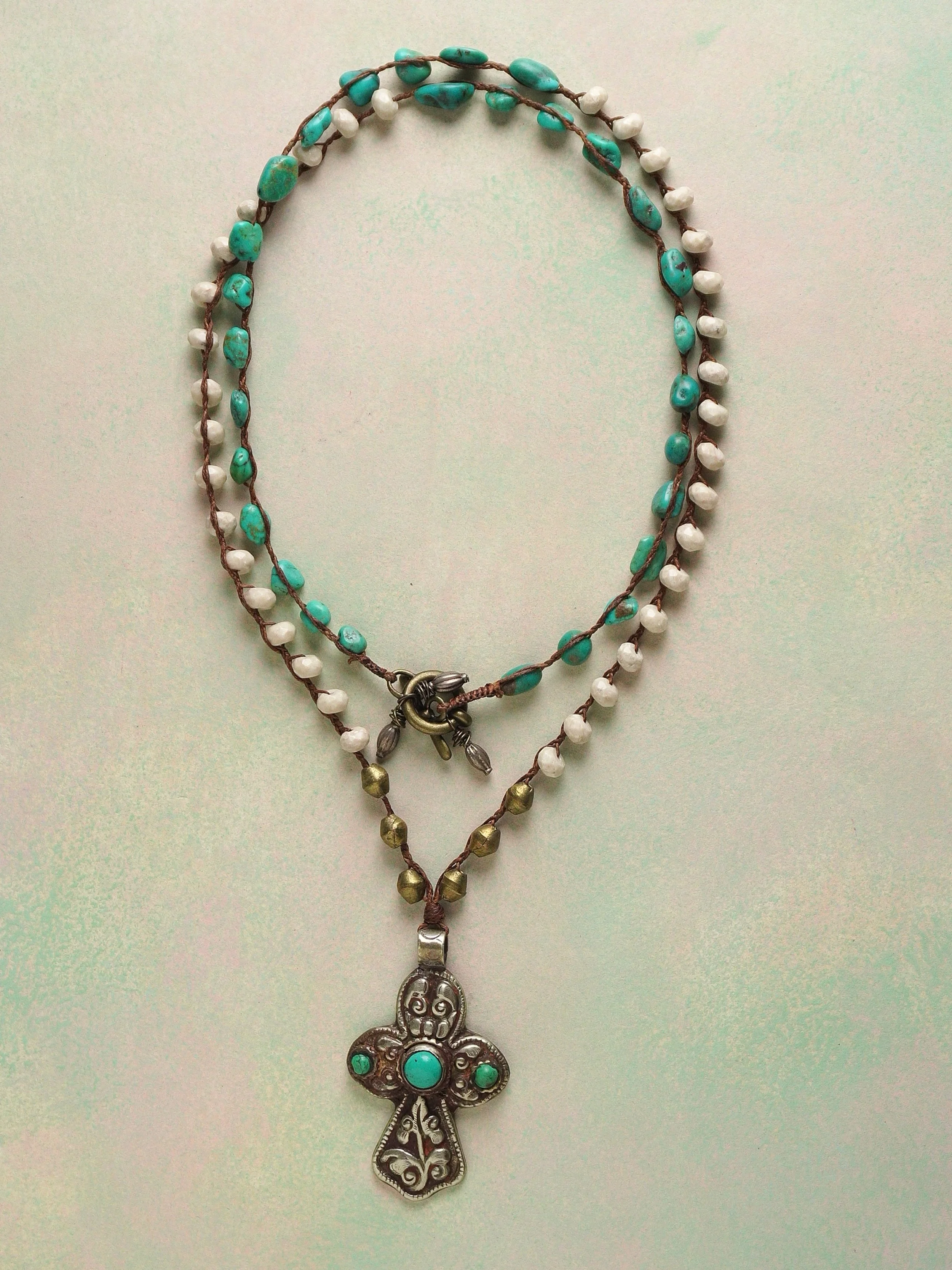 Riverstone and Turquoise Necklace
