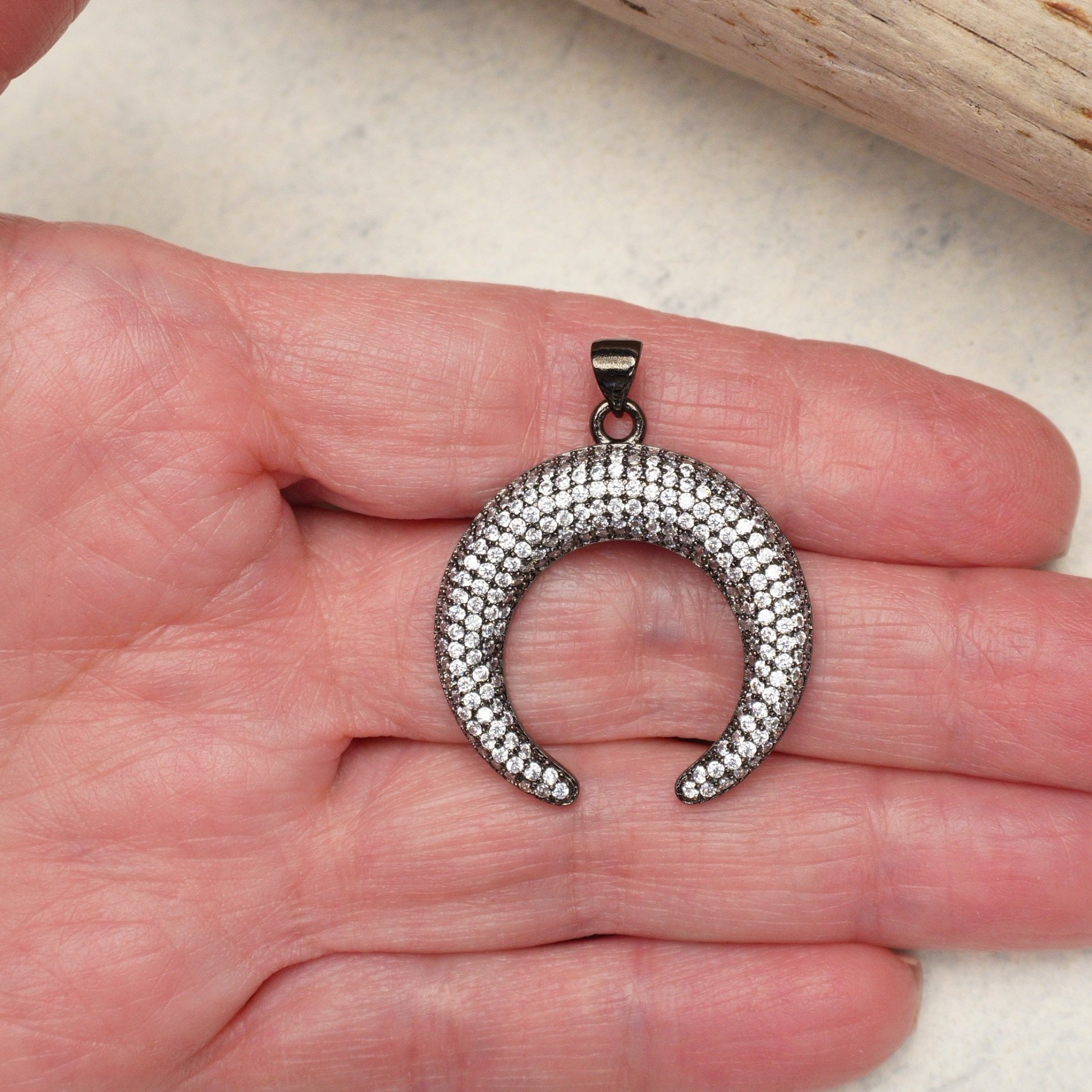 Half Moon Pave Pendant (5D1)