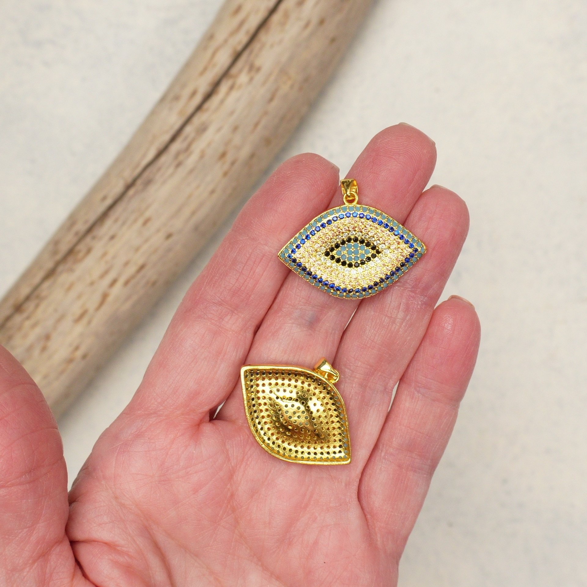 Large Pave Eye Pendant (2A6)