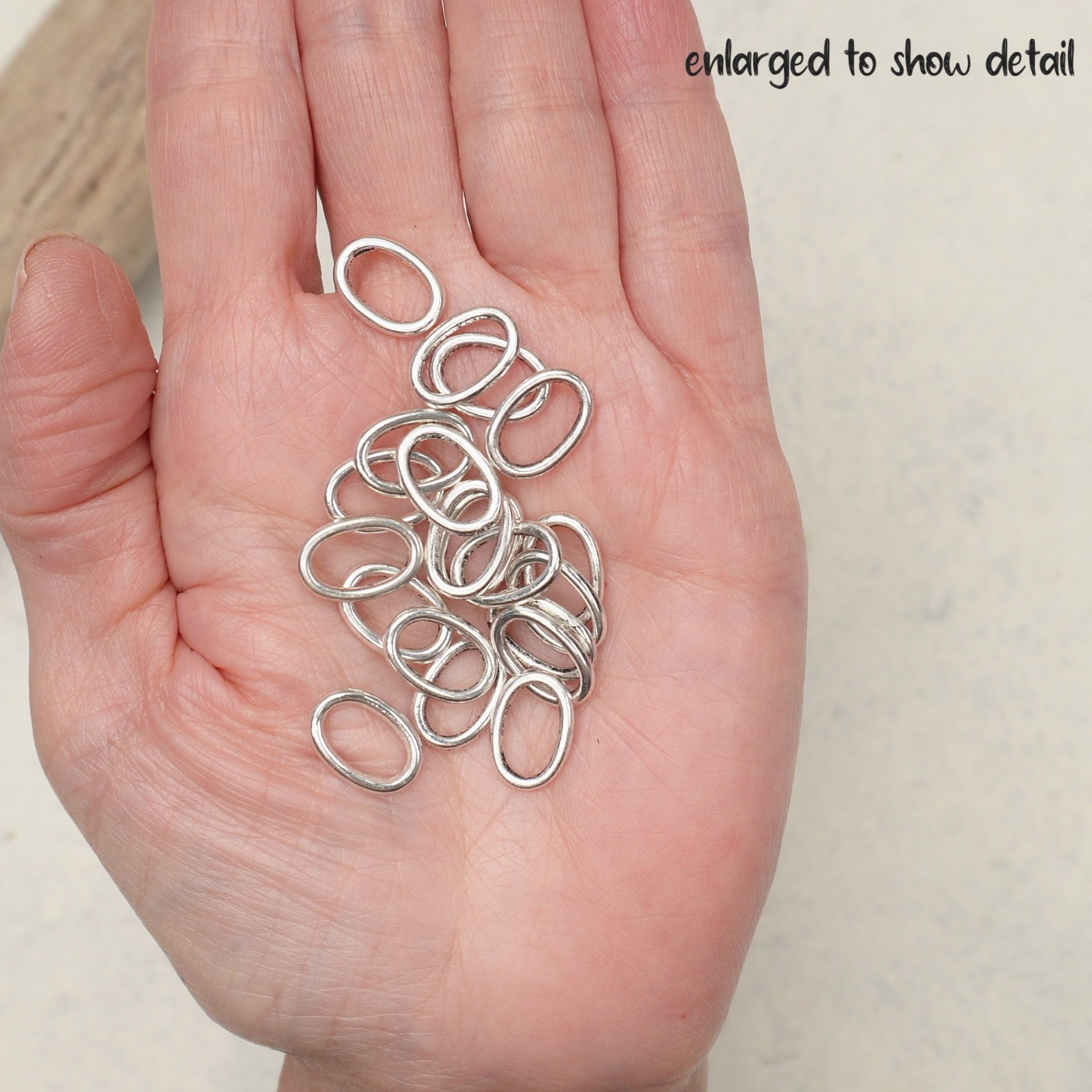 Silver Oval Rings 14 mm x 11 mm