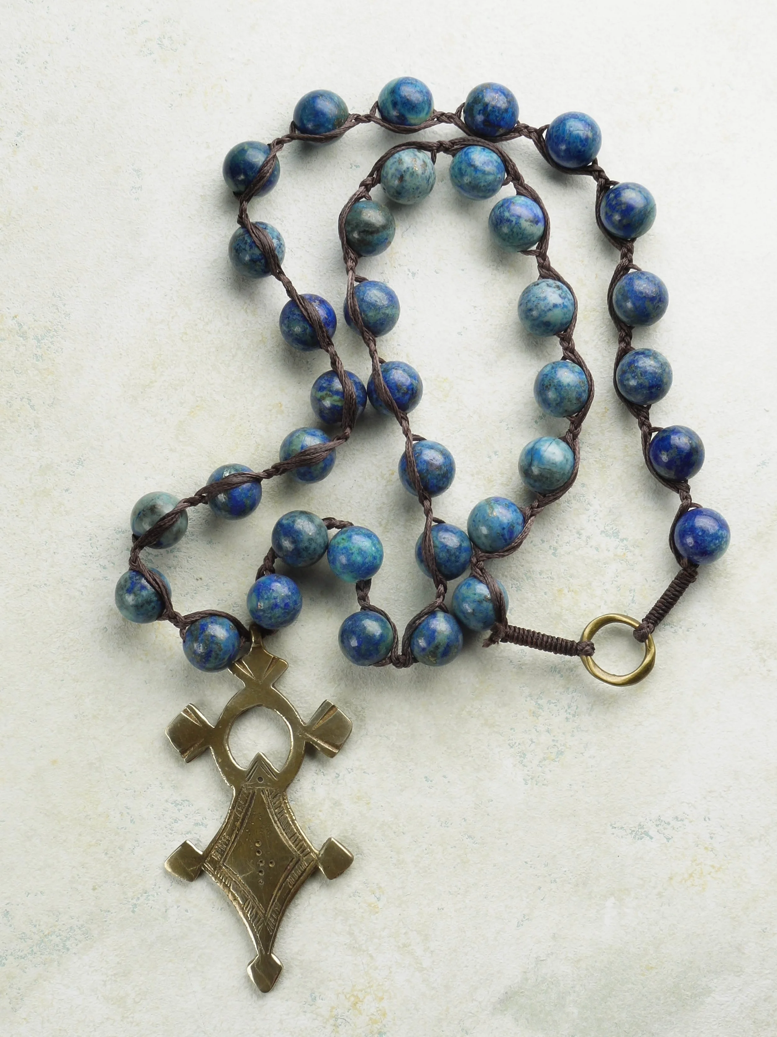 Braided Necklace with Large Cross