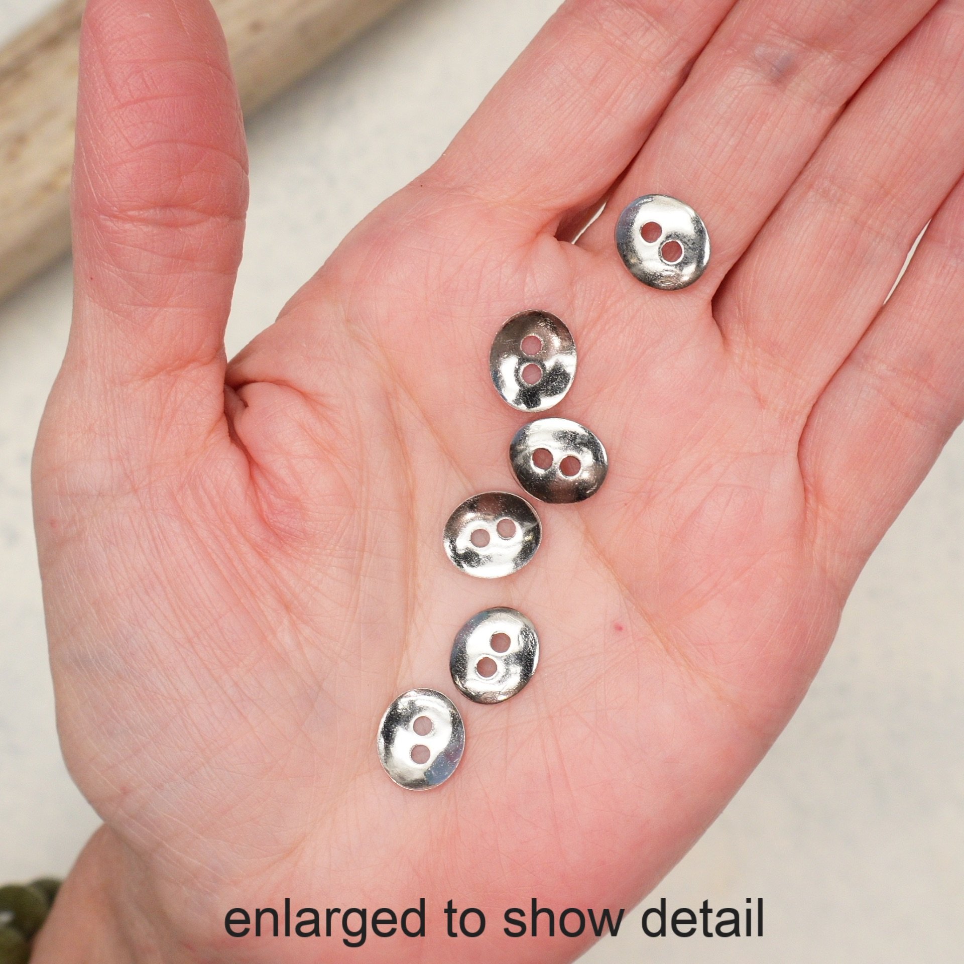 Silver Oval Stainless Steel Button (TC1)