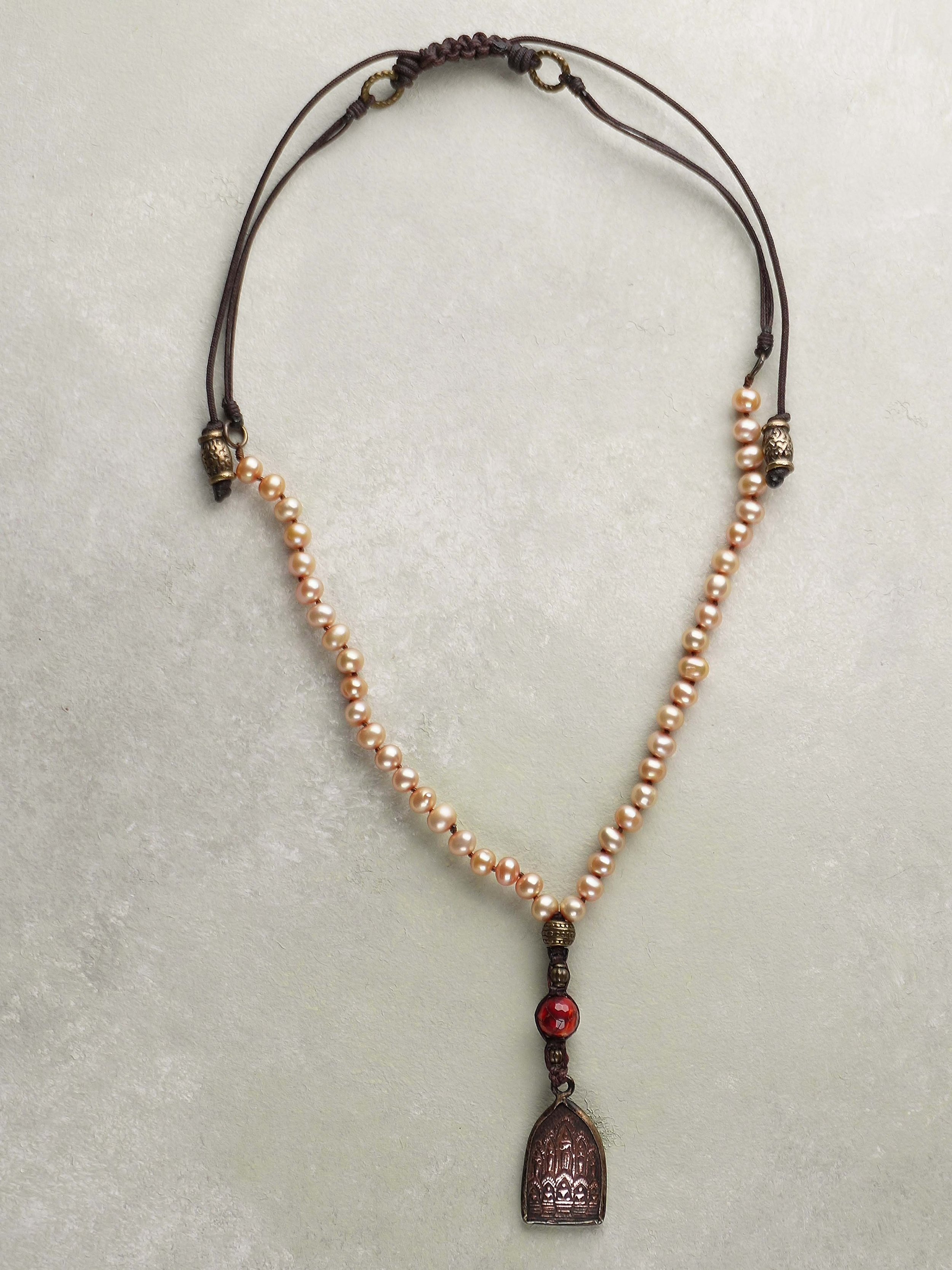 Yellow Pearl Buddha Necklace