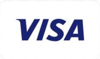 VISA logo with blue text on a white background