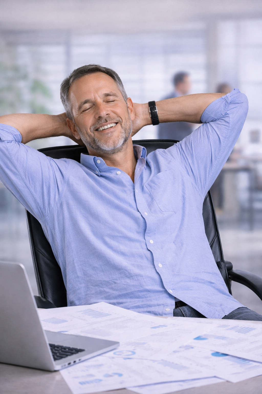 ättad / glad VD med bra kassaflöde