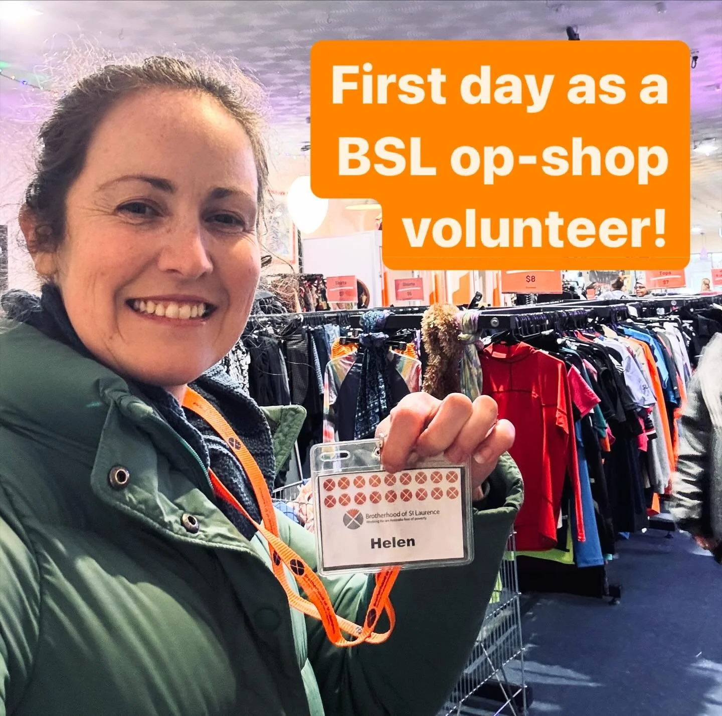 I had my first day today volunteering with @bsl_opshops! 🥳💚✨ What a fun &amp; lovely team to be a part of, and so cool to see all the amazing effort and thinking that goes into making an op-shop run. Thanks for having me @bsl_opshops - I&rsquo;m fe