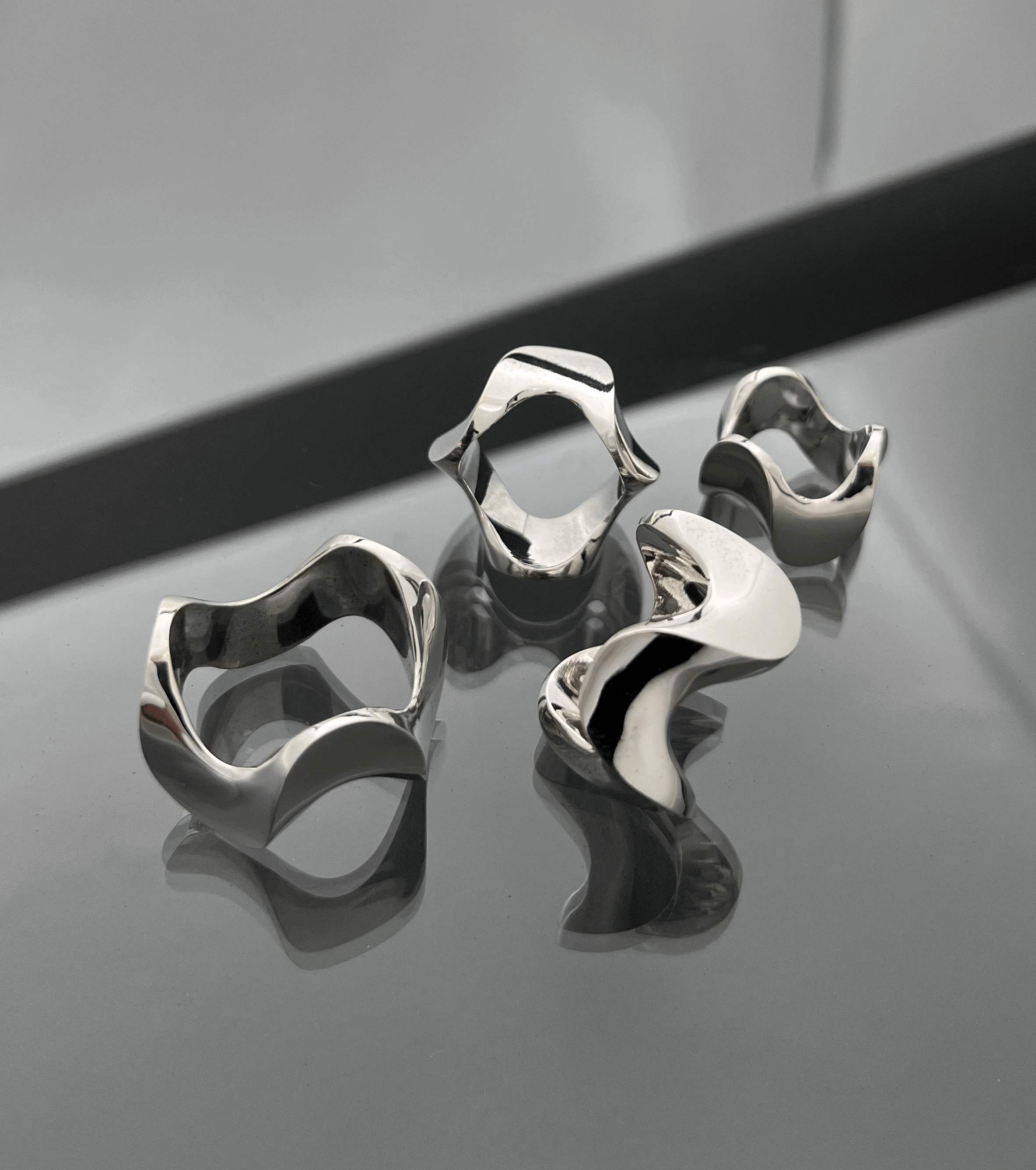 Waves ring silver