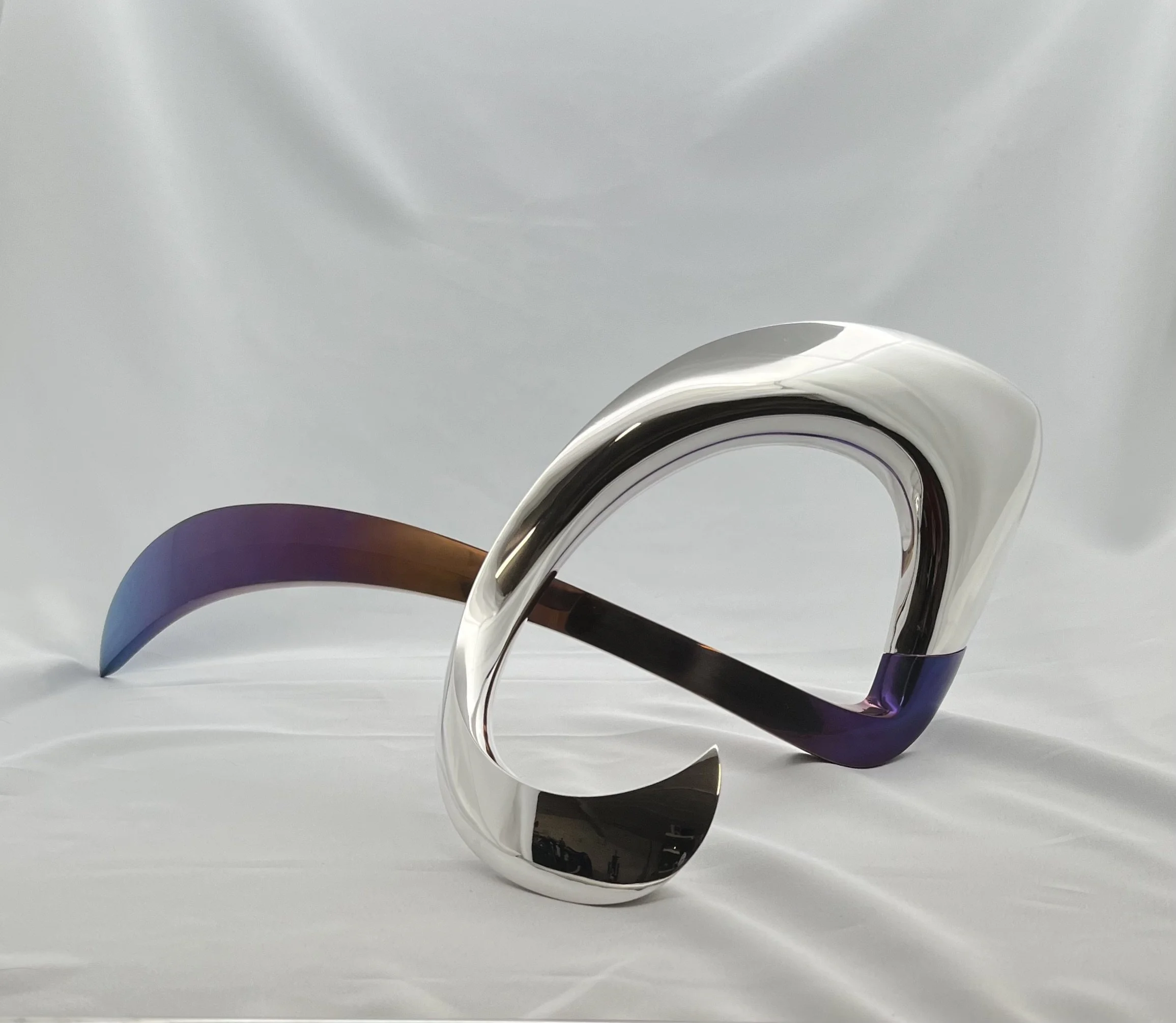 Silver and titanium sculpture