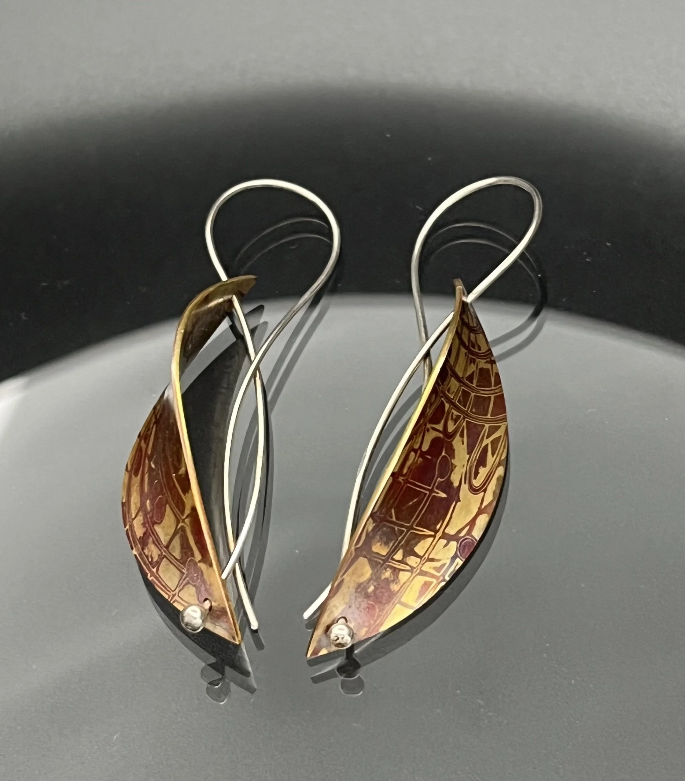 Mokume gane earrings