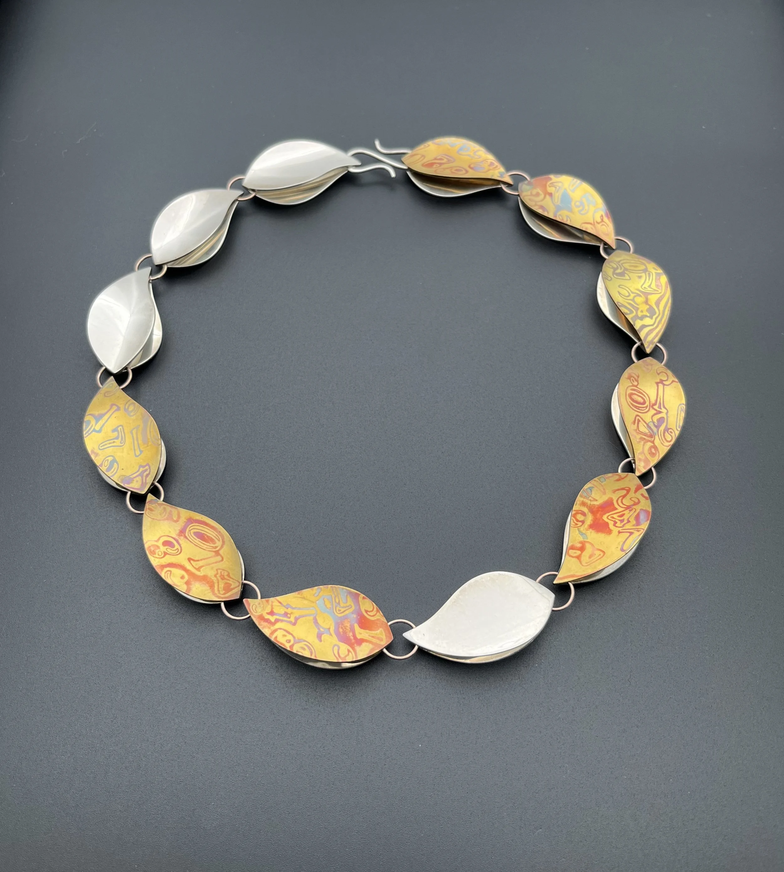 Numbers mokume gane necklace