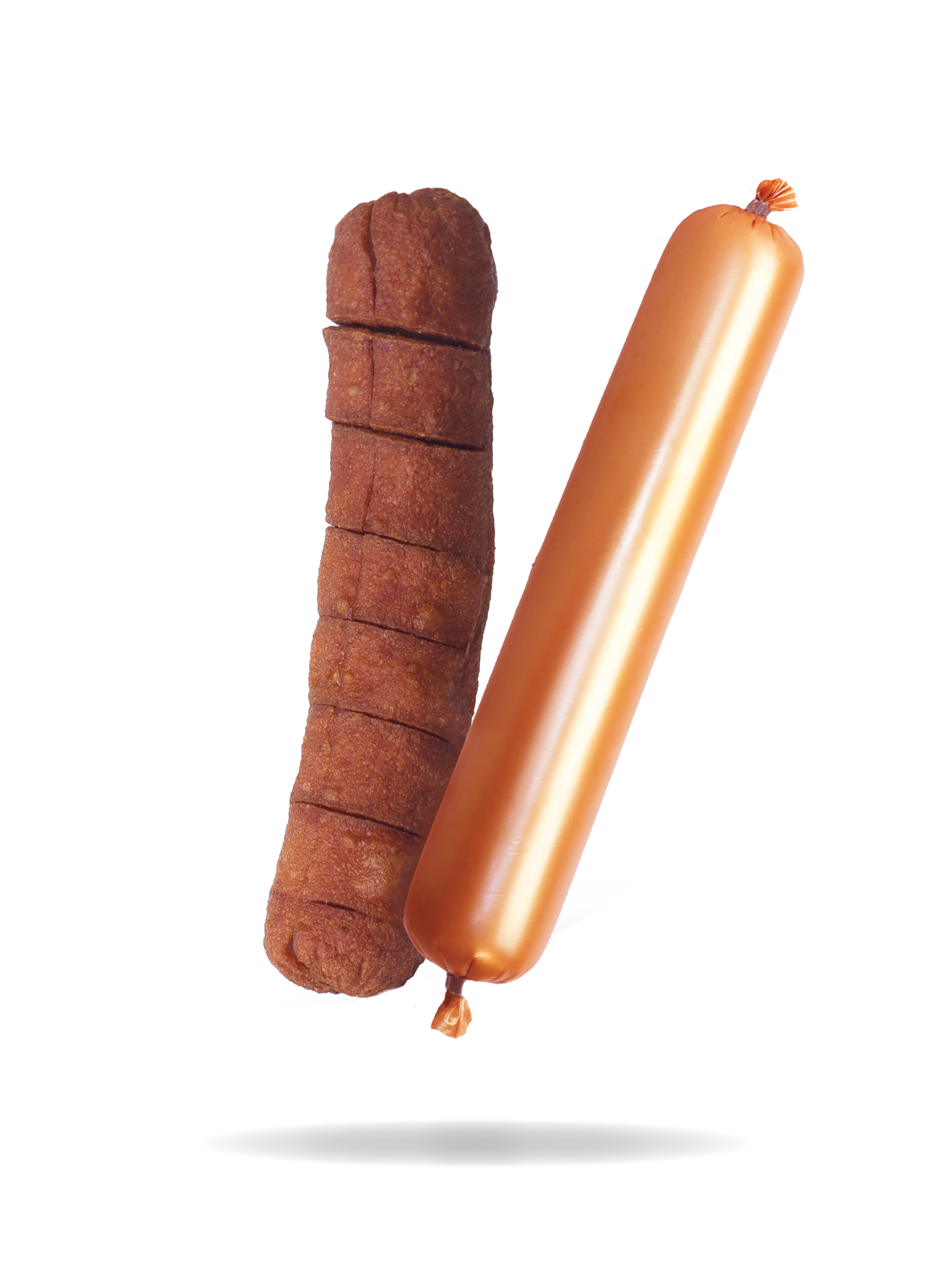 Een hete snack en een worst in een omhulsel.