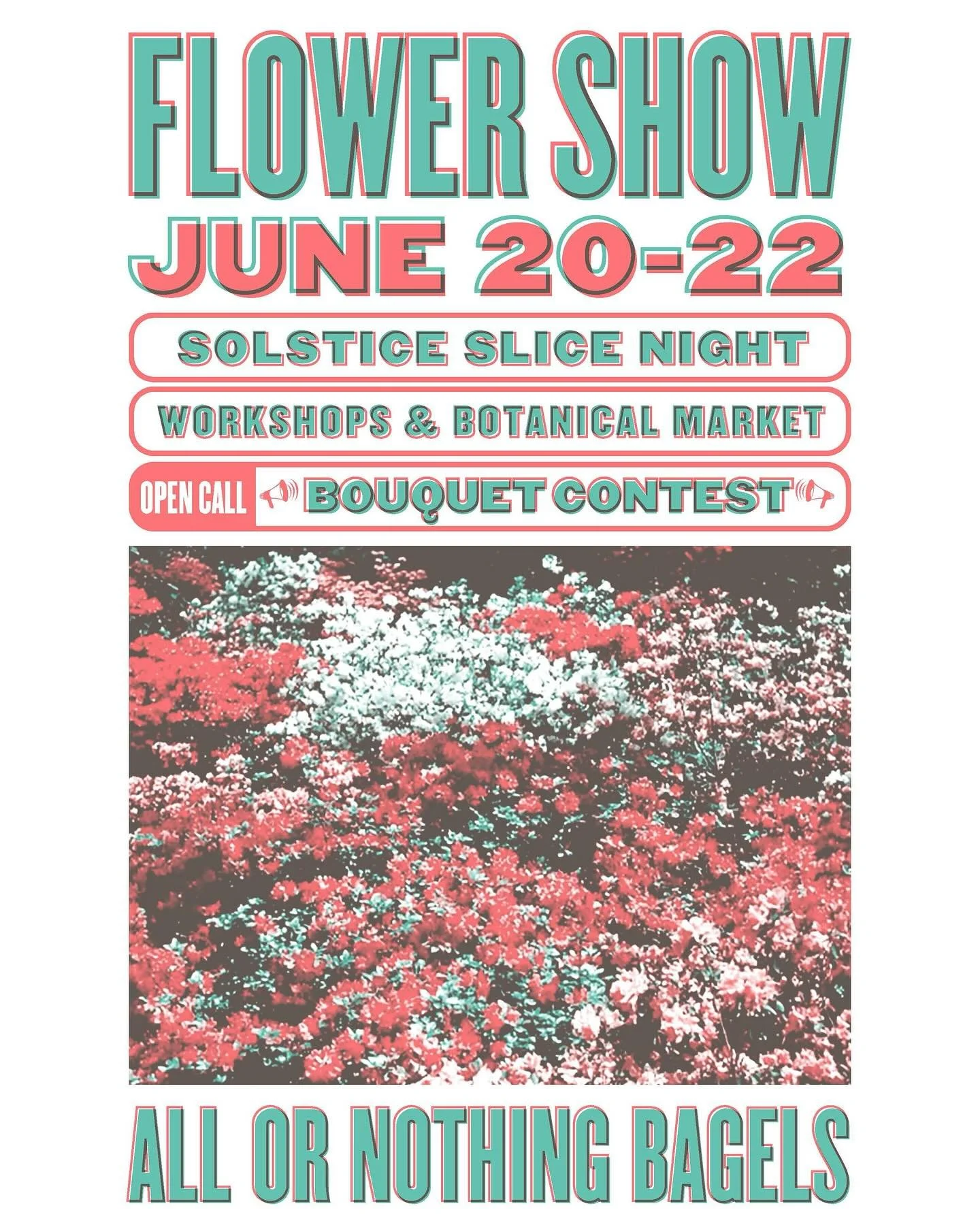 THE SOLSTICE IS NIGH AND WE FELT LIKE HEY MAYBE JUST NOW IS A GOOD TIME TO STOP AND SMELL THE LITERAL FLOWERS 

THIS WKND WE ARE BRINGING YOU A FLOWER SHOW - BEAUTY FOR BEAUTYS SAKE TO CELEBRATE THESE LOOOOOONG DAYS OF SUMMER FUN! FRIENDS! FLINGS! 

