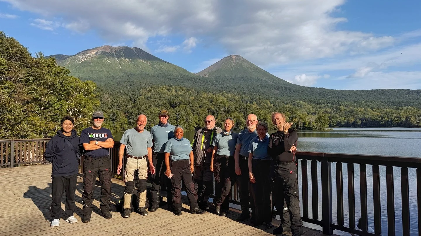 Just a bunch of our favourite group shots from our Japan motorcycle adventure so far, from the majesty of Fujisan against the Kawaguchiko lake, traditional Kyoto tea ceremonies in kimonos, riding with unmatched views in Hokkaido to crossing suspended